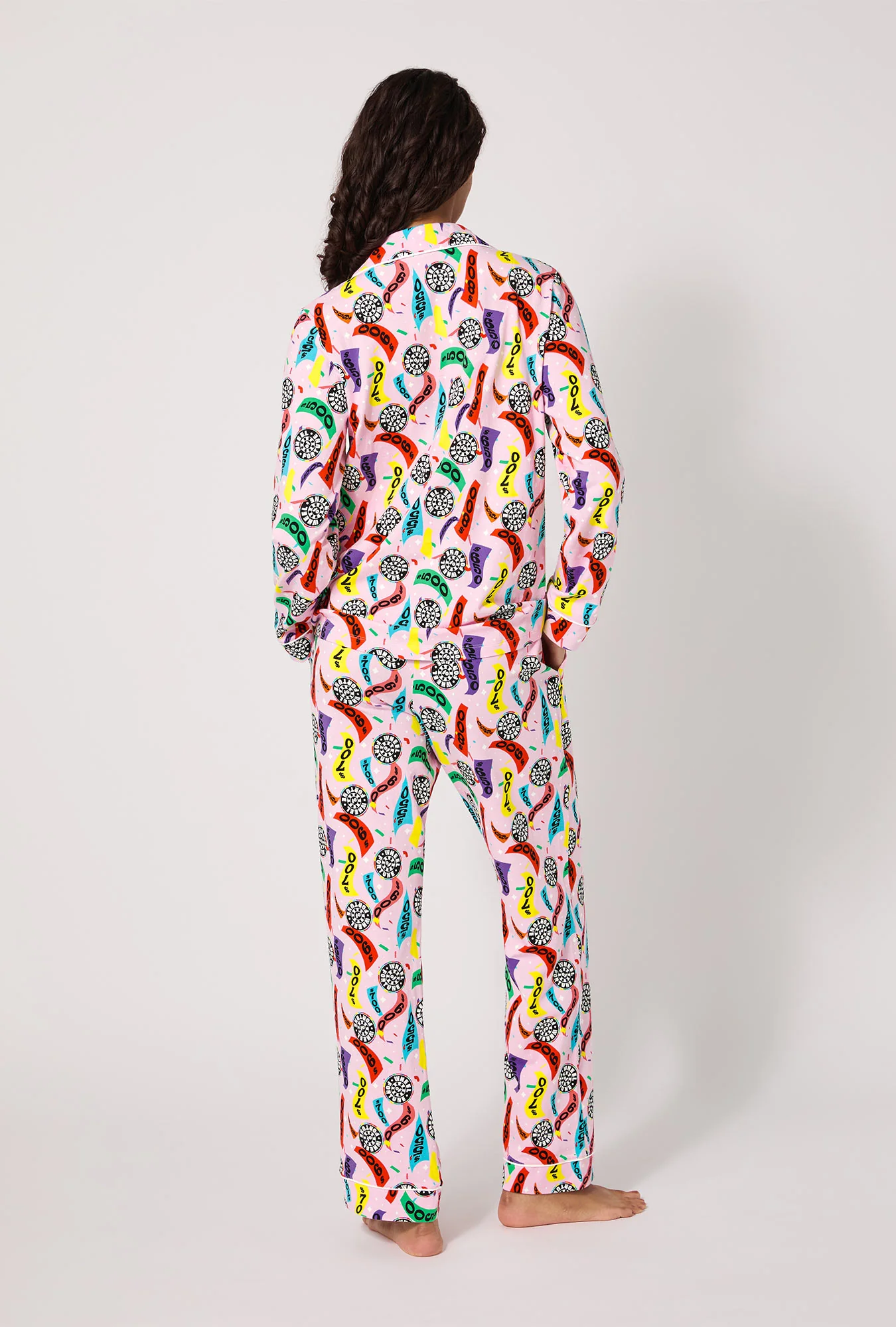 Spin To Win Long Sleeve Classic Stretch Jersey Pj Set - Image 3