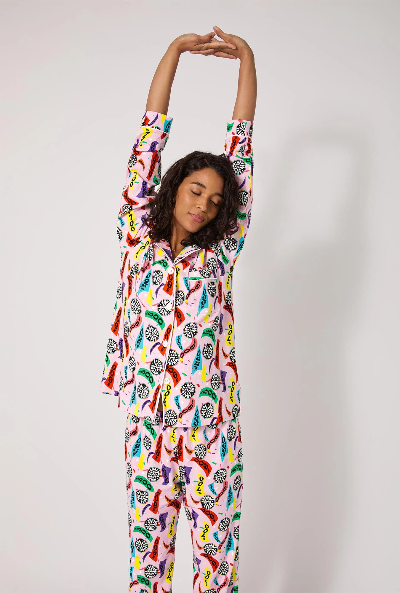 Spin To Win Long Sleeve Classic Stretch Jersey Pj Set - Image 4