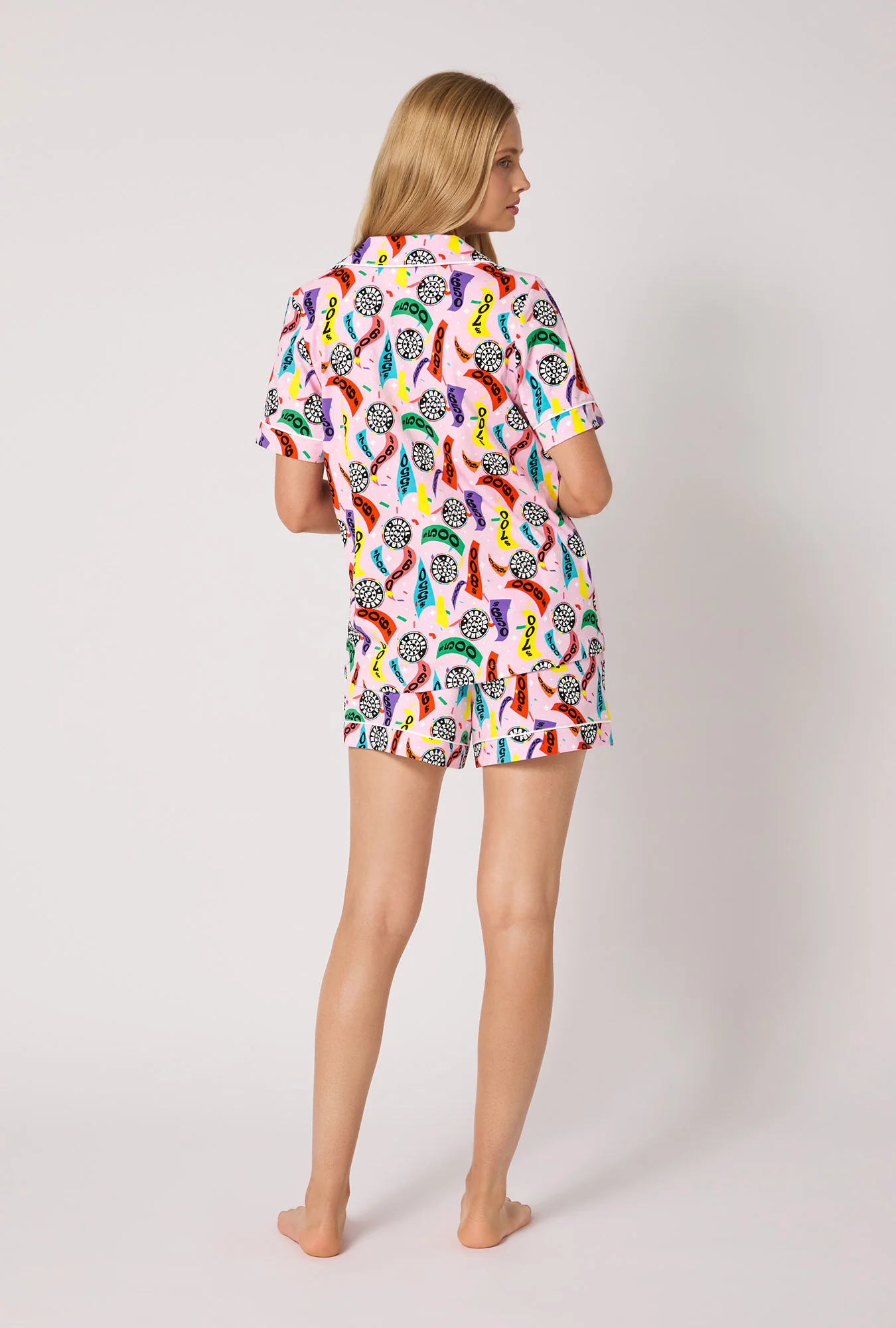 Spin To Win Short Sleeve Classic Shorty Stretch Jersey Pj Set - Image 3