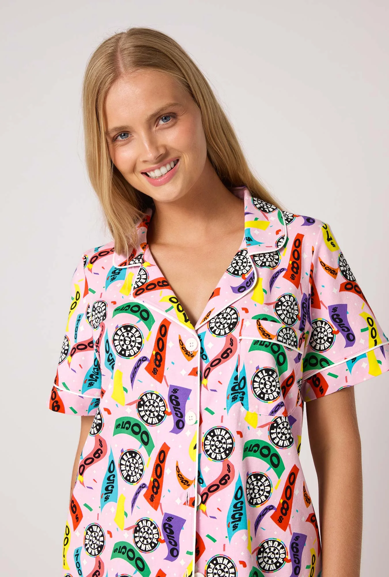 Spin To Win Short Sleeve Classic Shorty Stretch Jersey Pj Set - Image 4