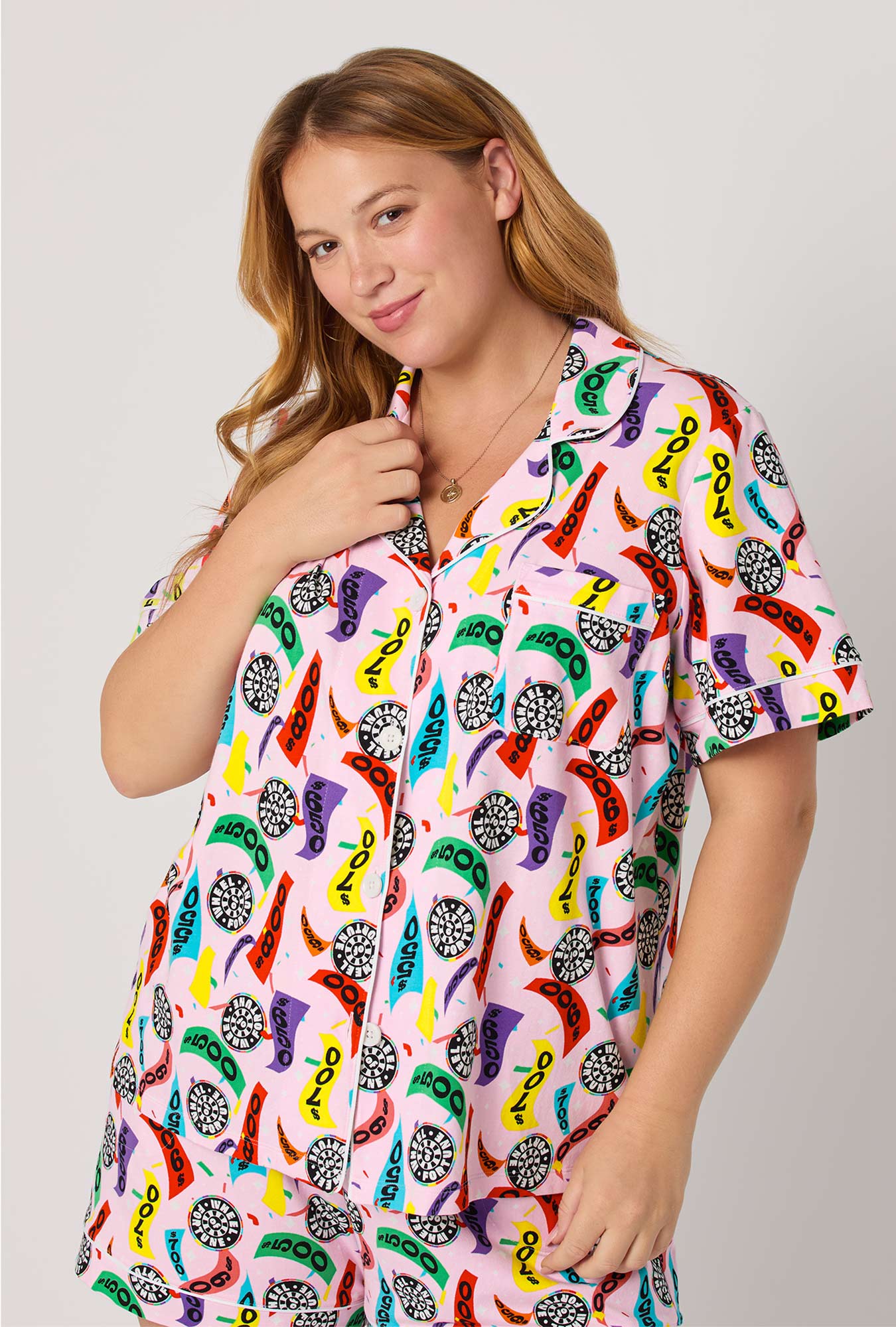 Spin To Win Short Sleeve Classic Shorty Stretch Jersey Pj Set - Image 7