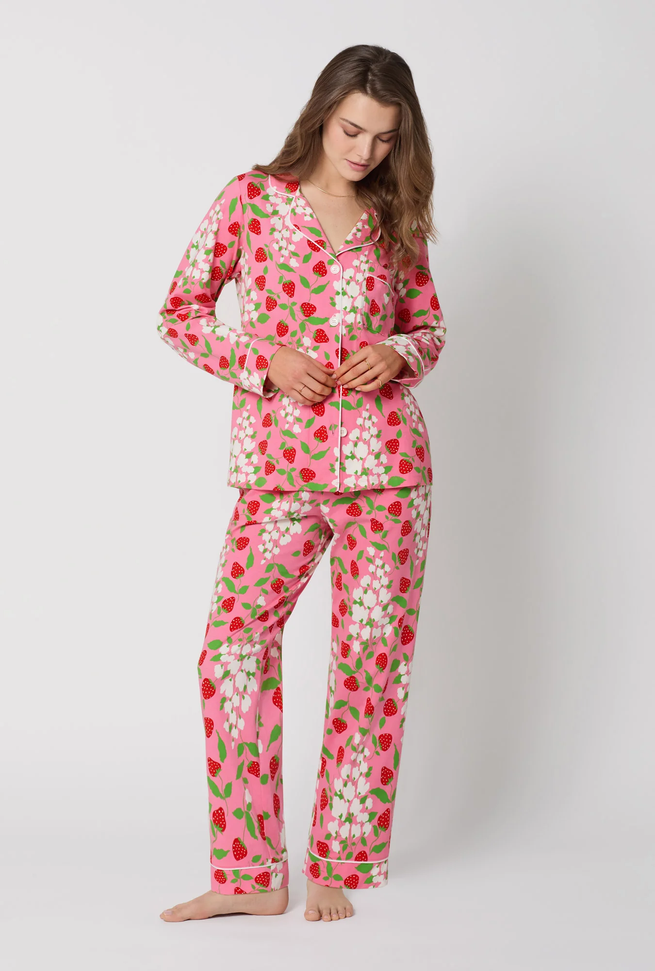 Spring Berry Long Sleeve Classic Stretch Jersey Pj Set