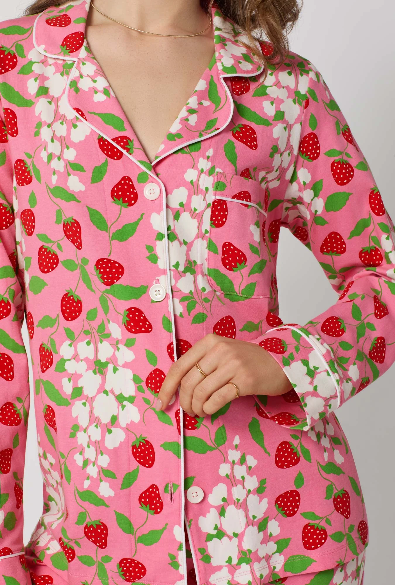 Spring Berry Long Sleeve Classic Stretch Jersey Pj Set - Image 3