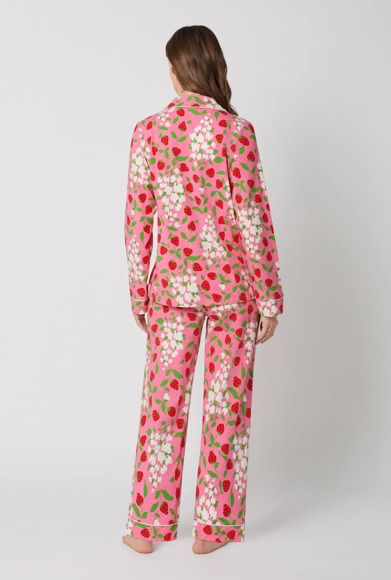Spring Berry Long Sleeve Classic Stretch Jersey Pj Set - Image 4