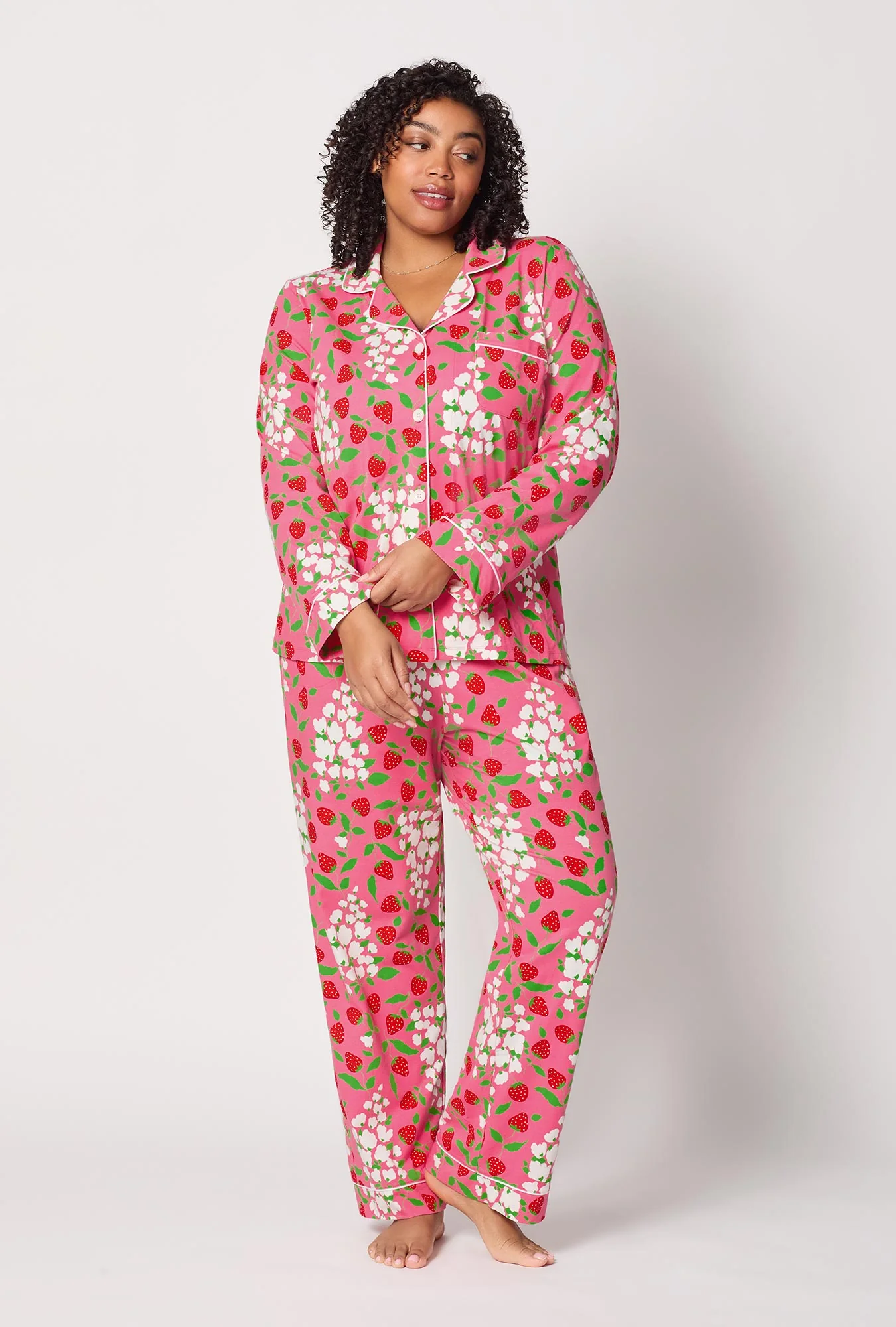 Spring Berry Long Sleeve Classic Stretch Jersey Pj Set - Image 5