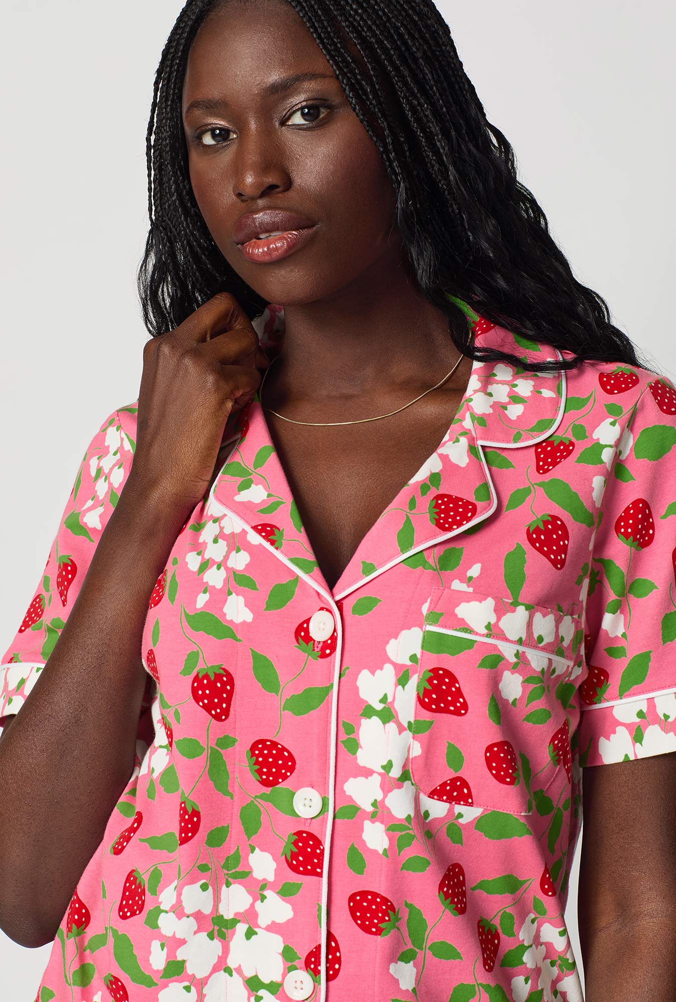 Spring Berry Short Sleeve Classic Shorty Stretch Jersey Pj Set