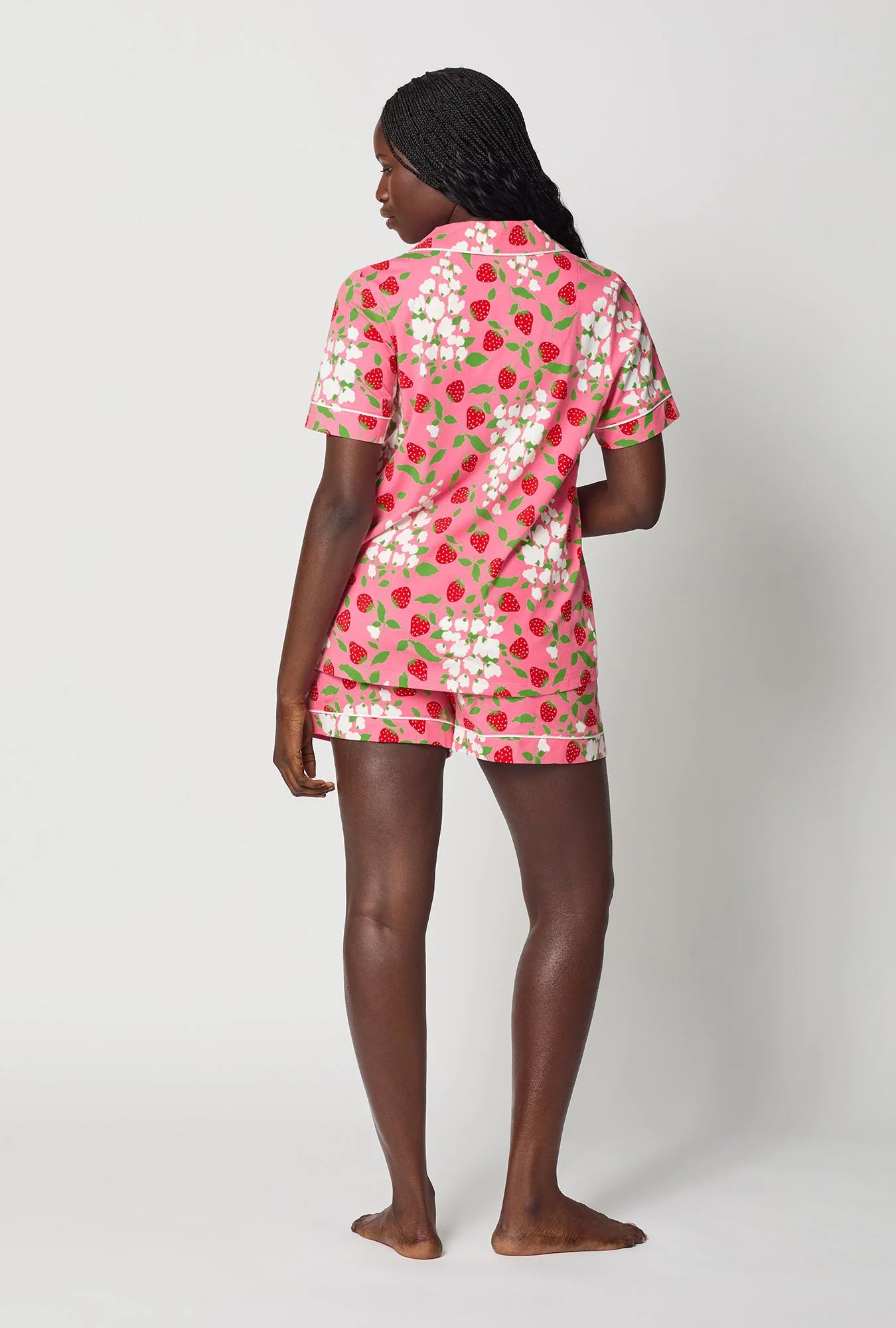 Spring Berry Short Sleeve Classic Shorty Stretch Jersey Pj Set - Image 4