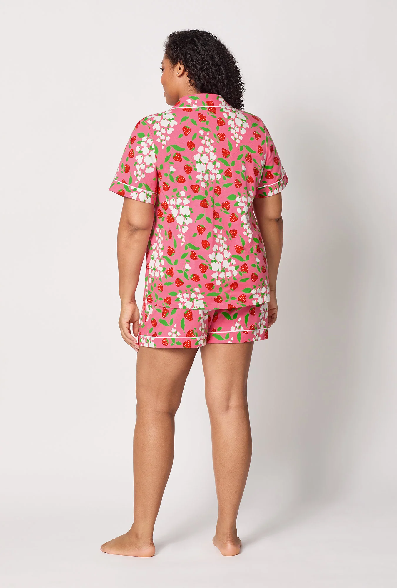 Spring Berry Short Sleeve Classic Shorty Stretch Jersey Pj Set - Image 6