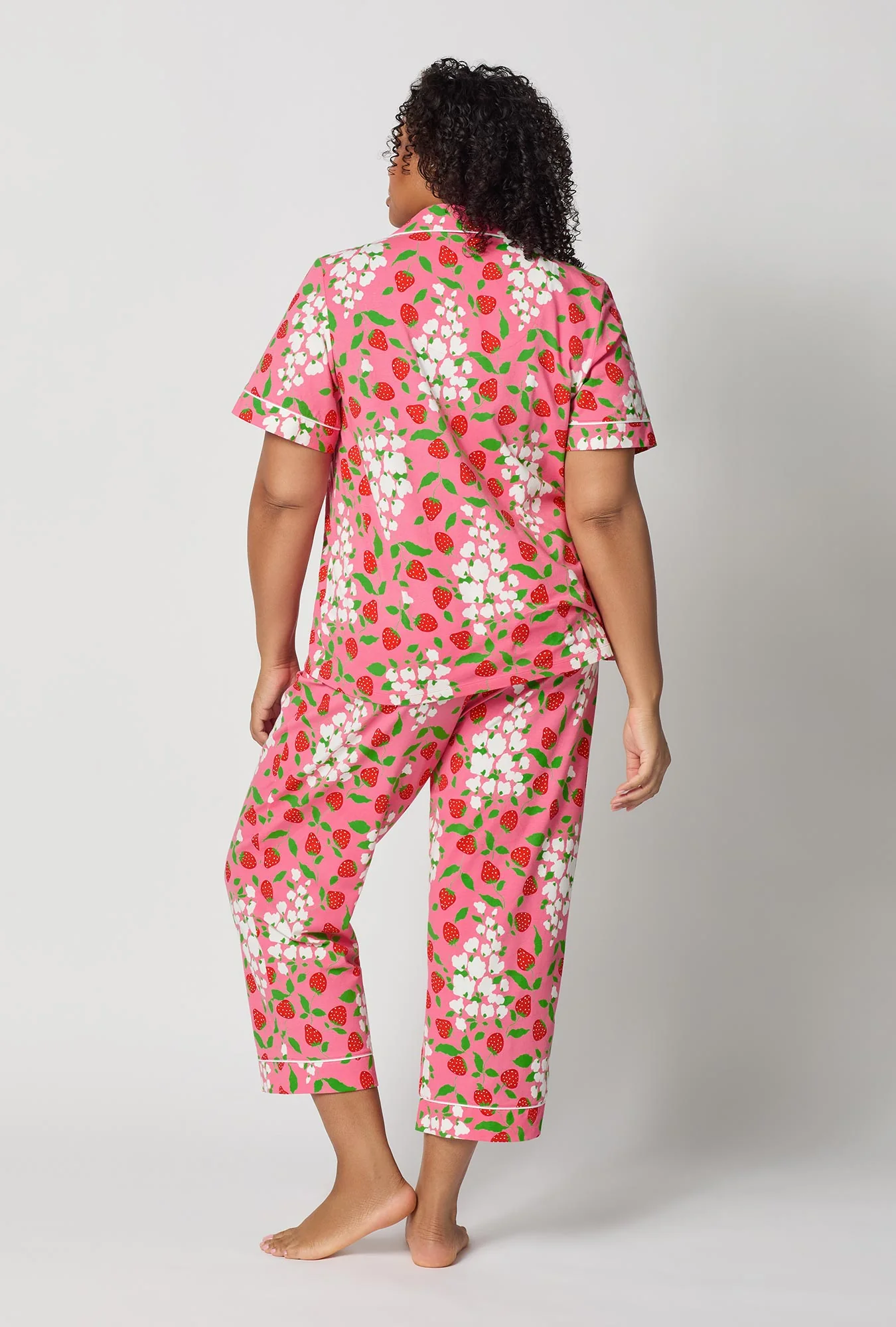 Spring Berry Short Sleeve Classic Stretch Jersey Cropped Pj Set - Image 5