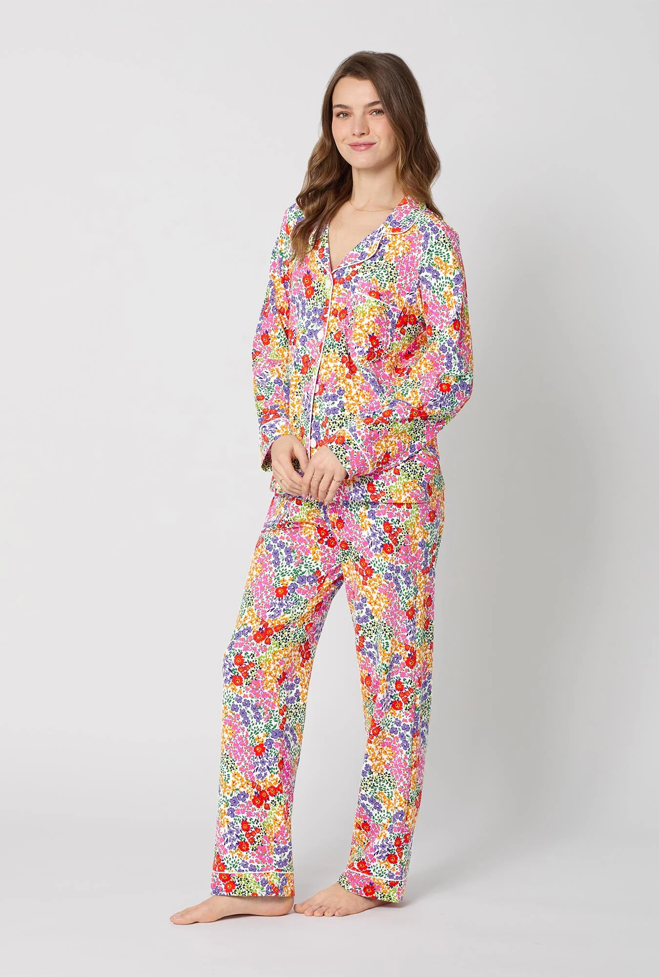 Spring Fields Long Sleeve Classic Stretch Jersey Pj Set - Image 2