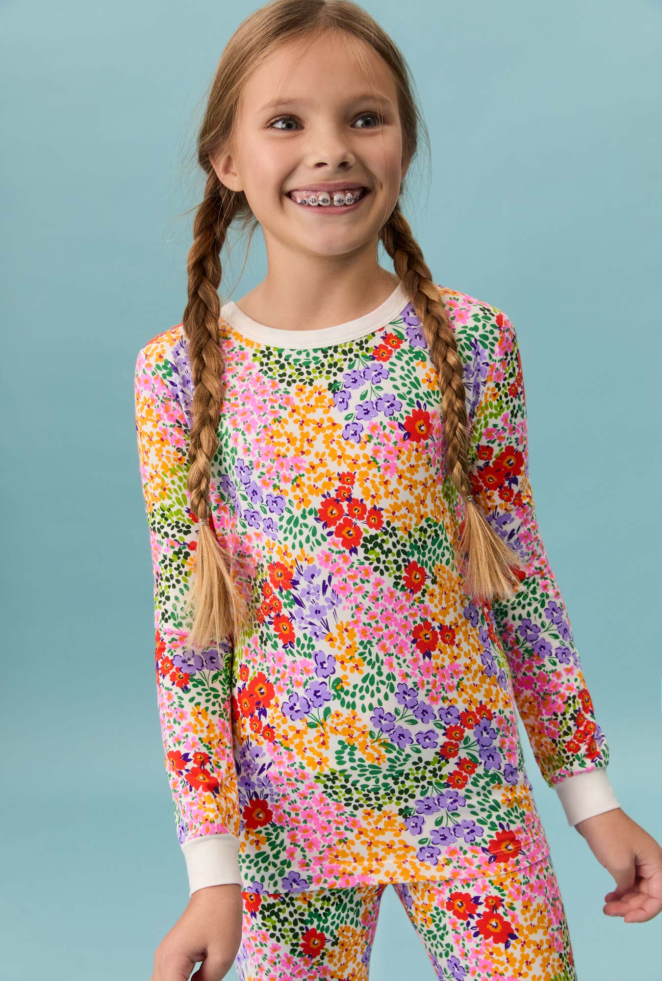 Spring Fields Long Sleeve Stretch Jersey Kids Pj Set