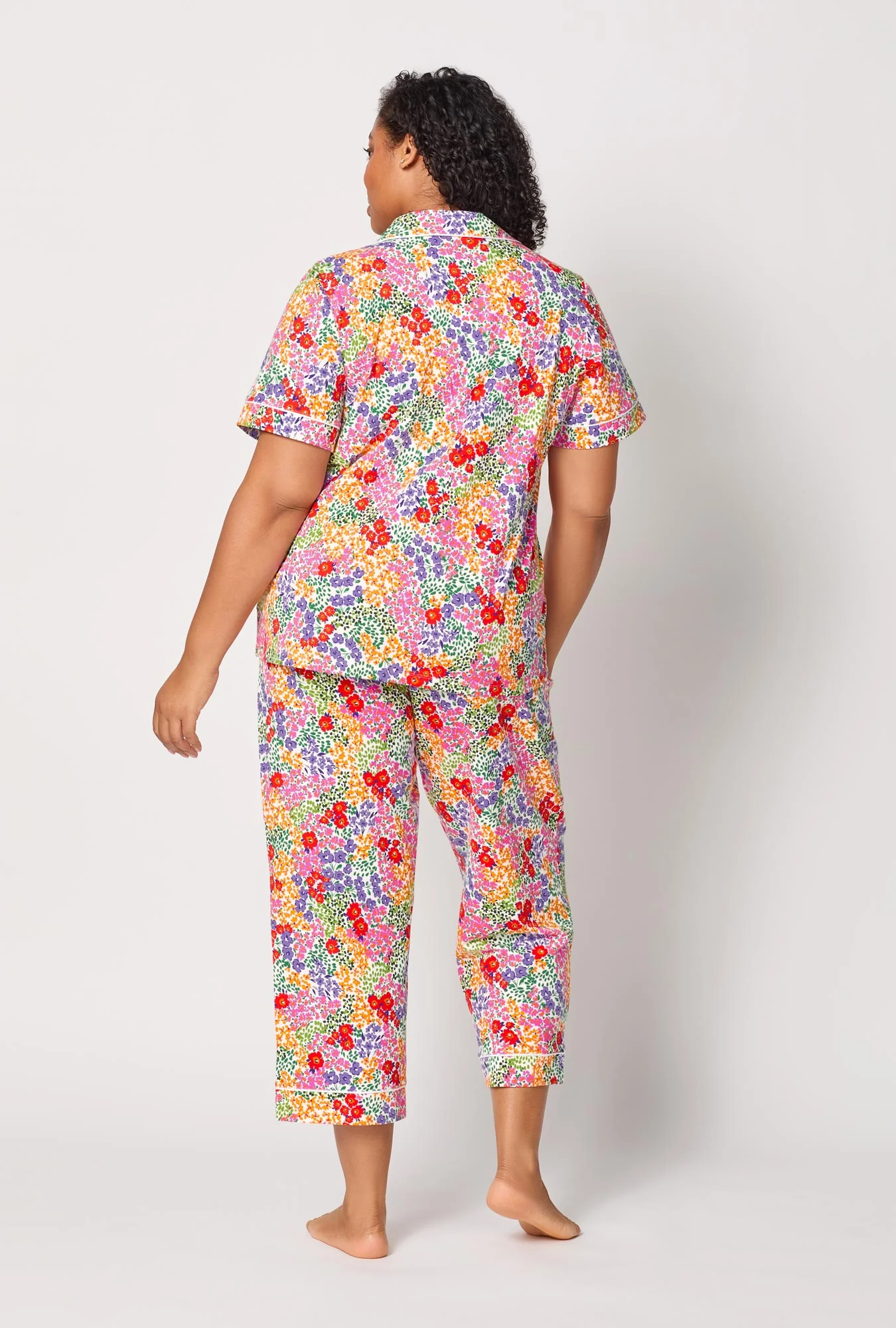 Spring Fields Short Sleeve Classic Stretch Jersey Cropped Pj Set - Image 6