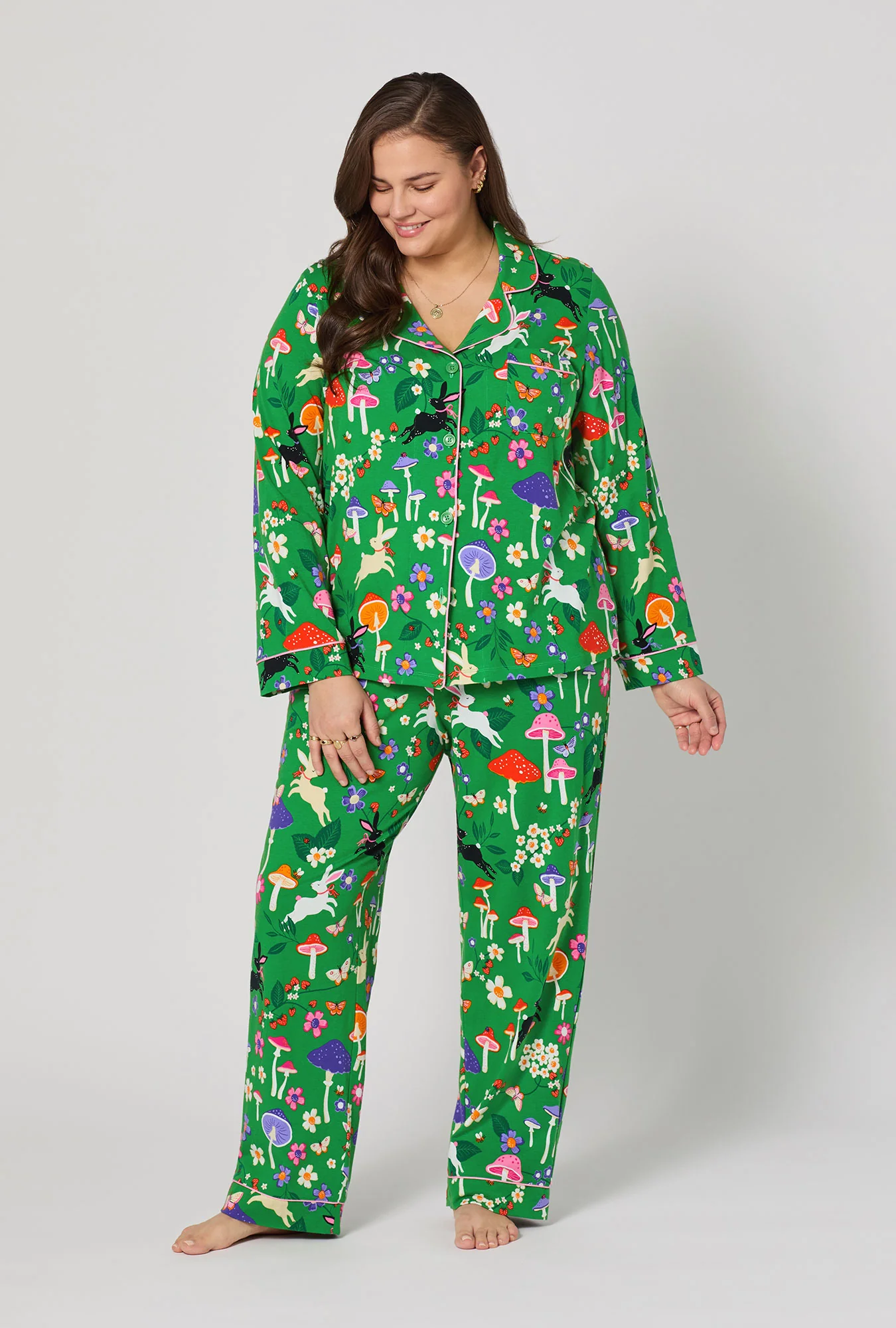 Spring Hares Long Sleeve Classic Stretch Jersey Pj Set - Image 6