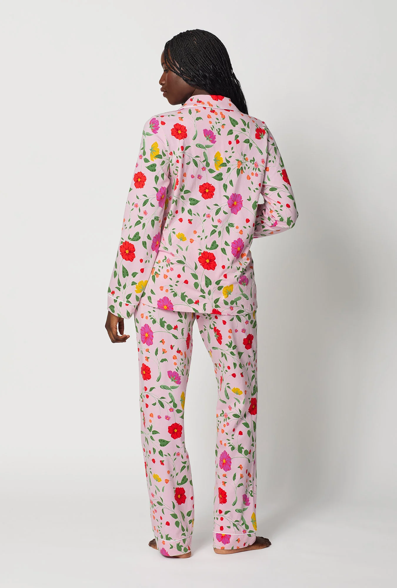 Sunlit Floral Long Sleeve Classic Stretch Jersey Pj Set - Image 4