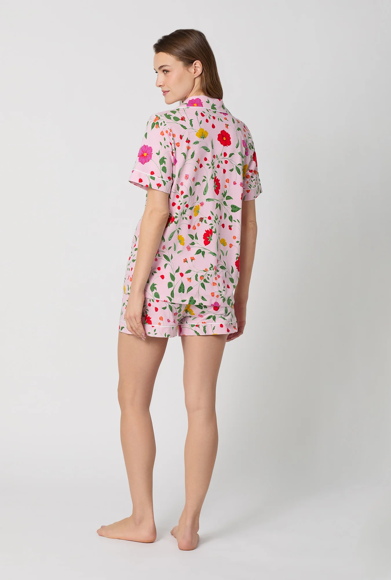 Sunlit Floral Short Sleeve Classic Shorty Stretch Jersey Pj Set - Image 2