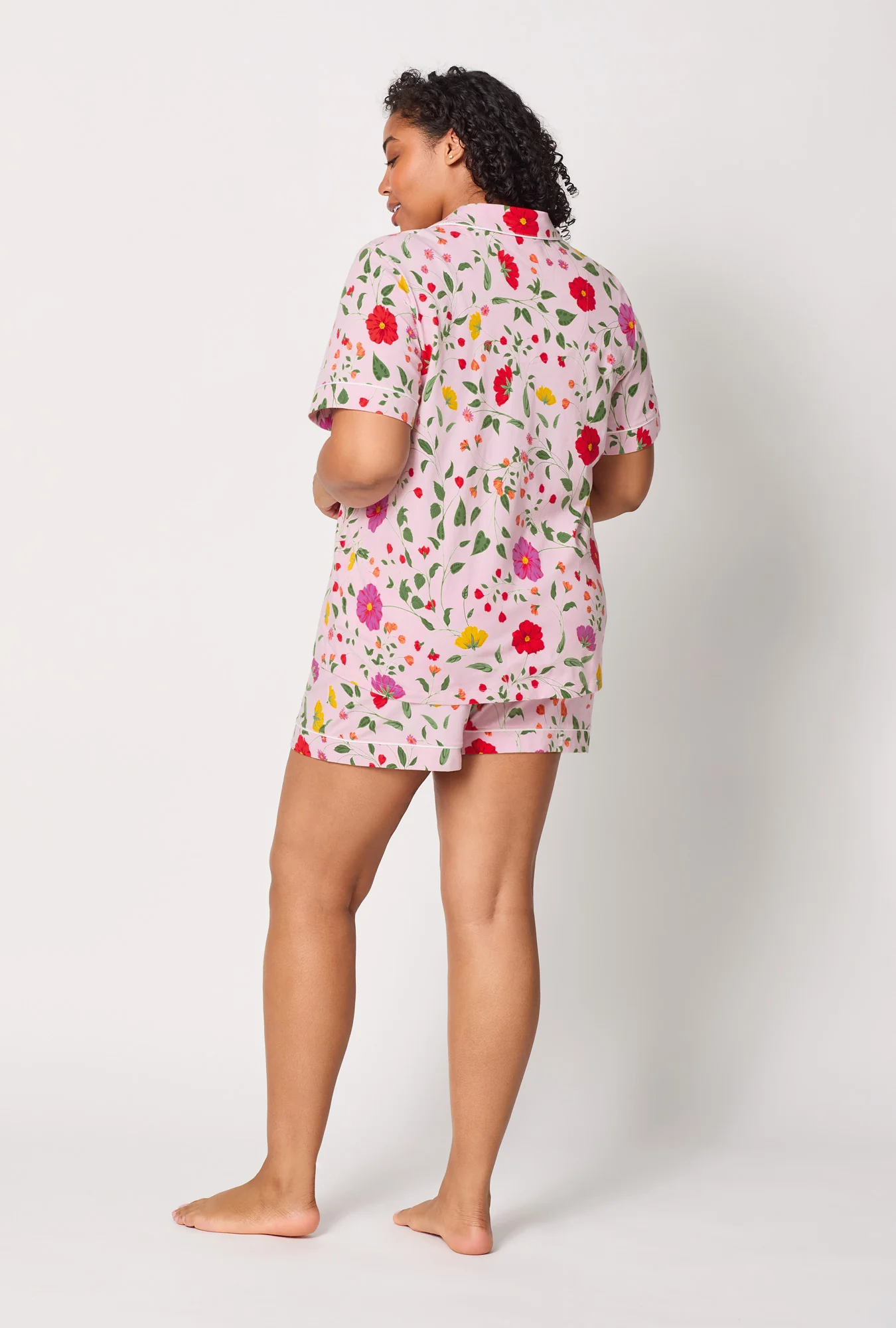 Sunlit Floral Short Sleeve Classic Shorty Stretch Jersey Pj Set - Image 6