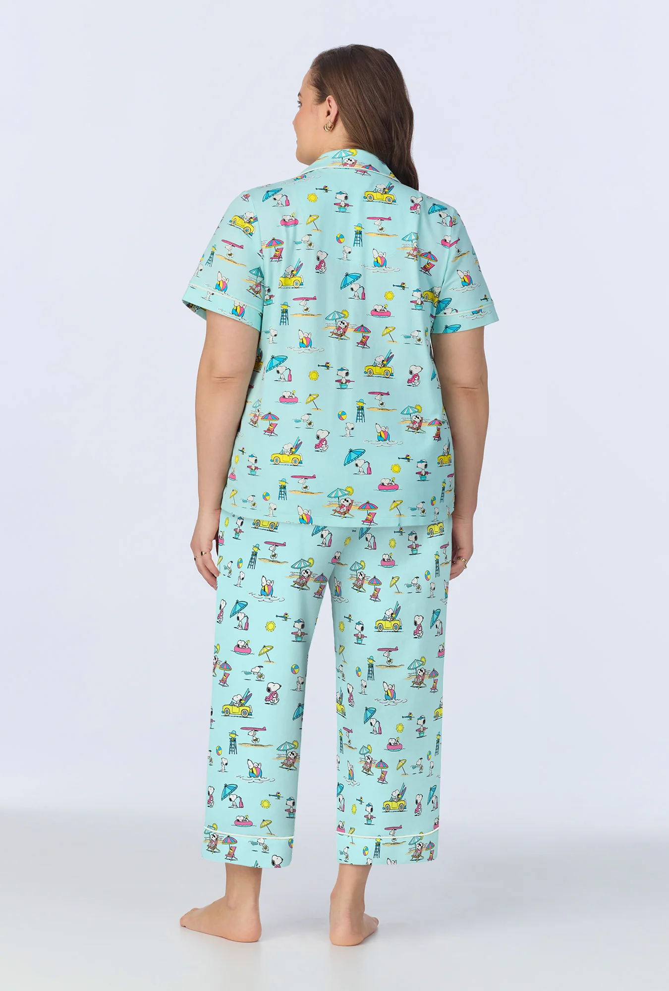 Surfside Snoopy® Short Sleeve Classic Cropped Stretch Jersey PJ Set - Image 6