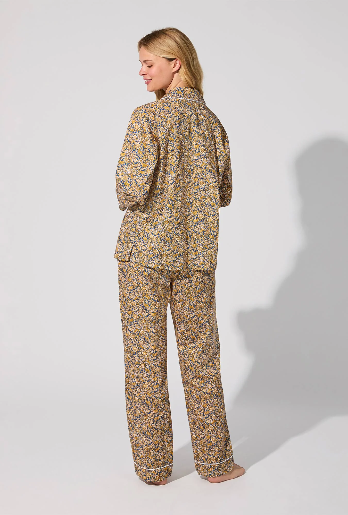 Theodore Manor Long Sleeve Classic Woven Tana Lawn® PJ Set Made With Liberty Fabric - Image 3