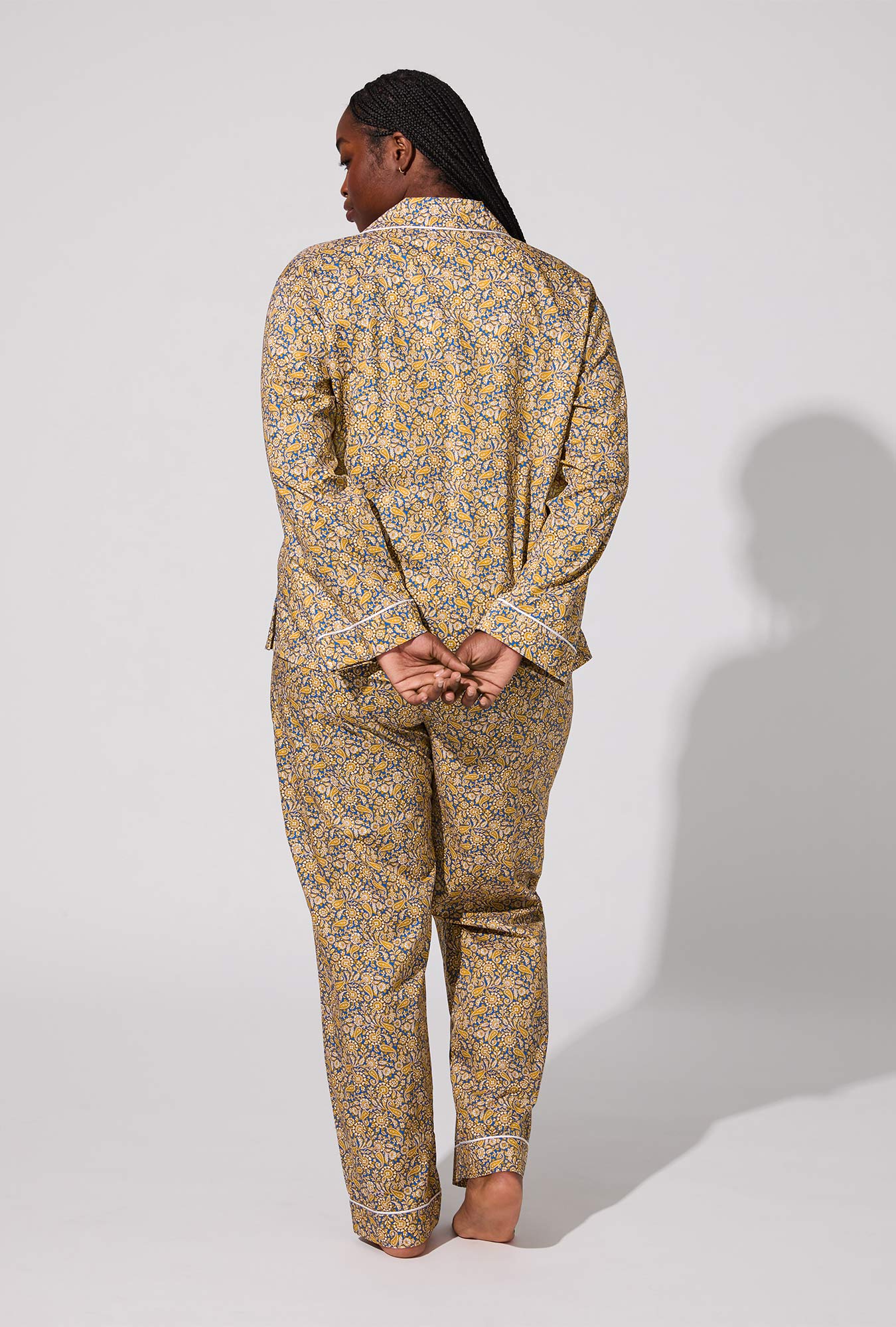 Theodore Manor Long Sleeve Classic Woven Tana Lawn® PJ Set Made With Liberty Fabric - Image 6