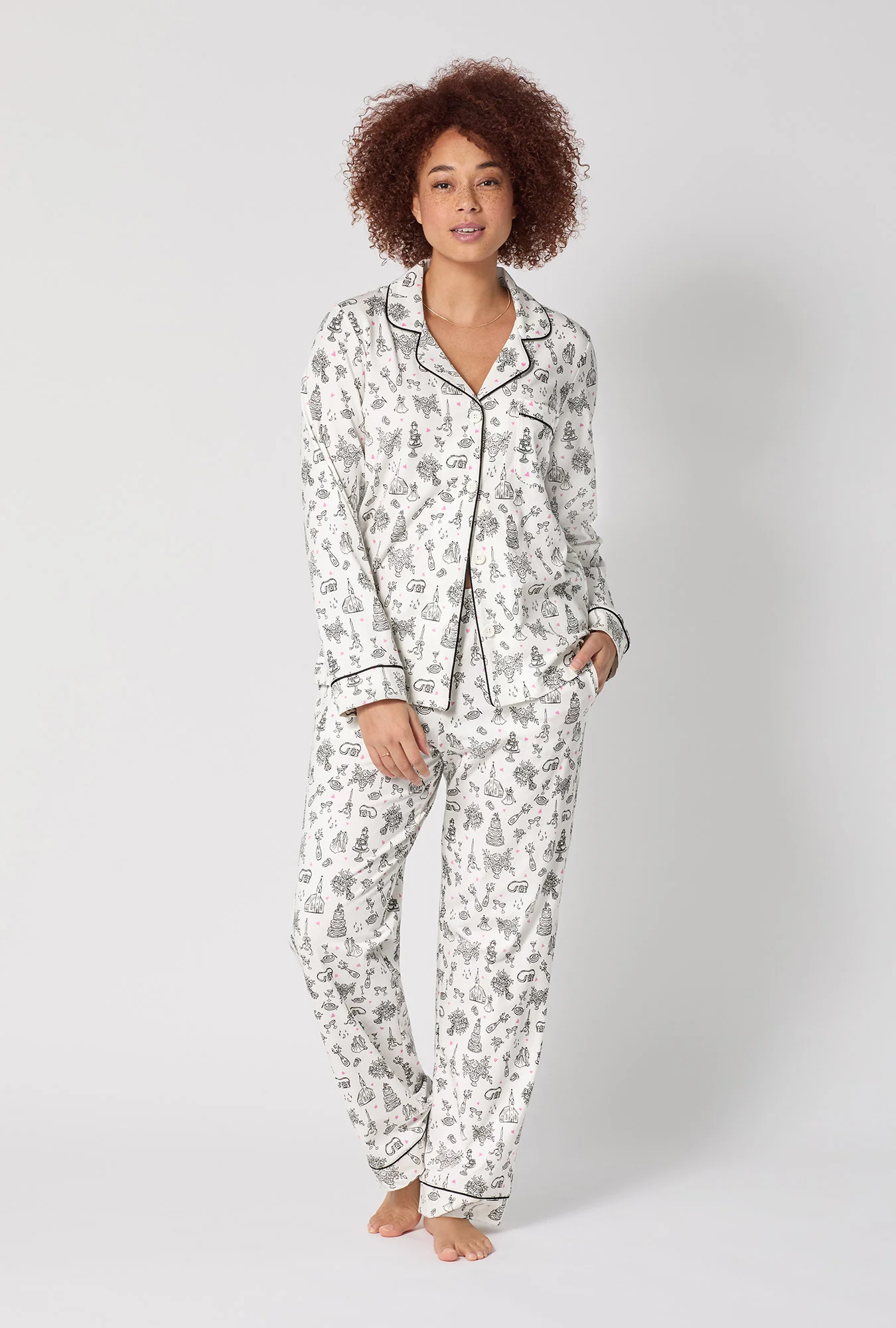 Tie The Knot Long Sleeve Classic Stretch Jersey Pj Set