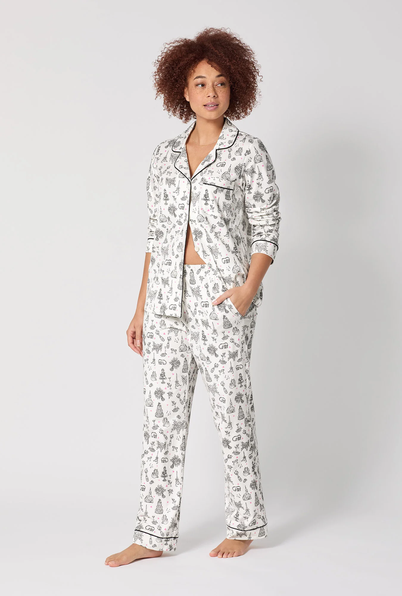 Tie The Knot Long Sleeve Classic Stretch Jersey Pj Set - Image 2