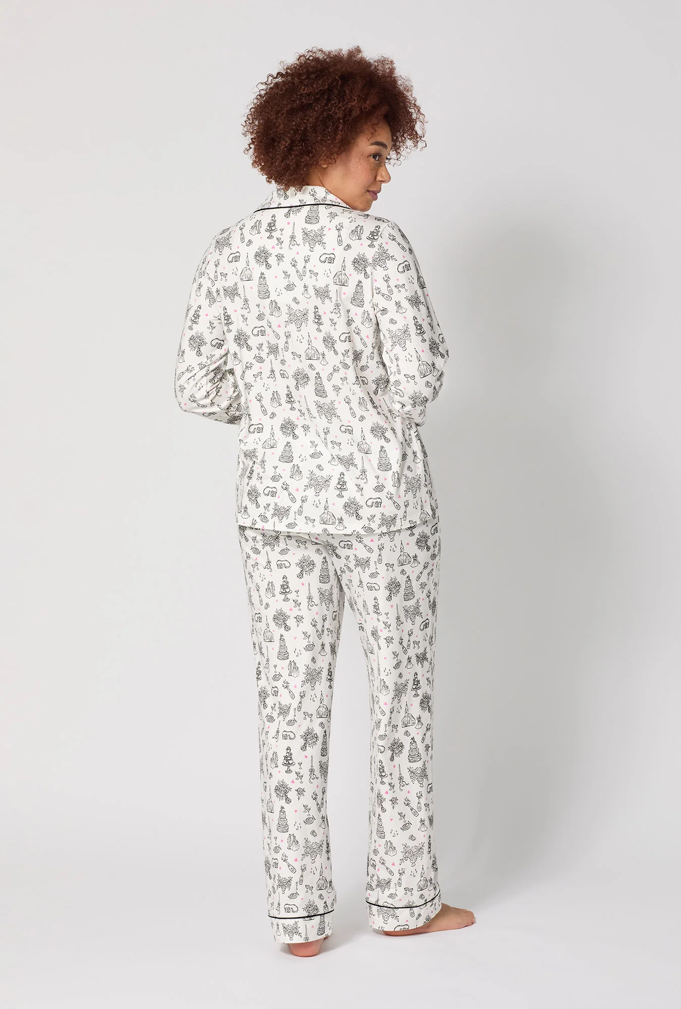 Tie The Knot Long Sleeve Classic Stretch Jersey Pj Set - Image 3