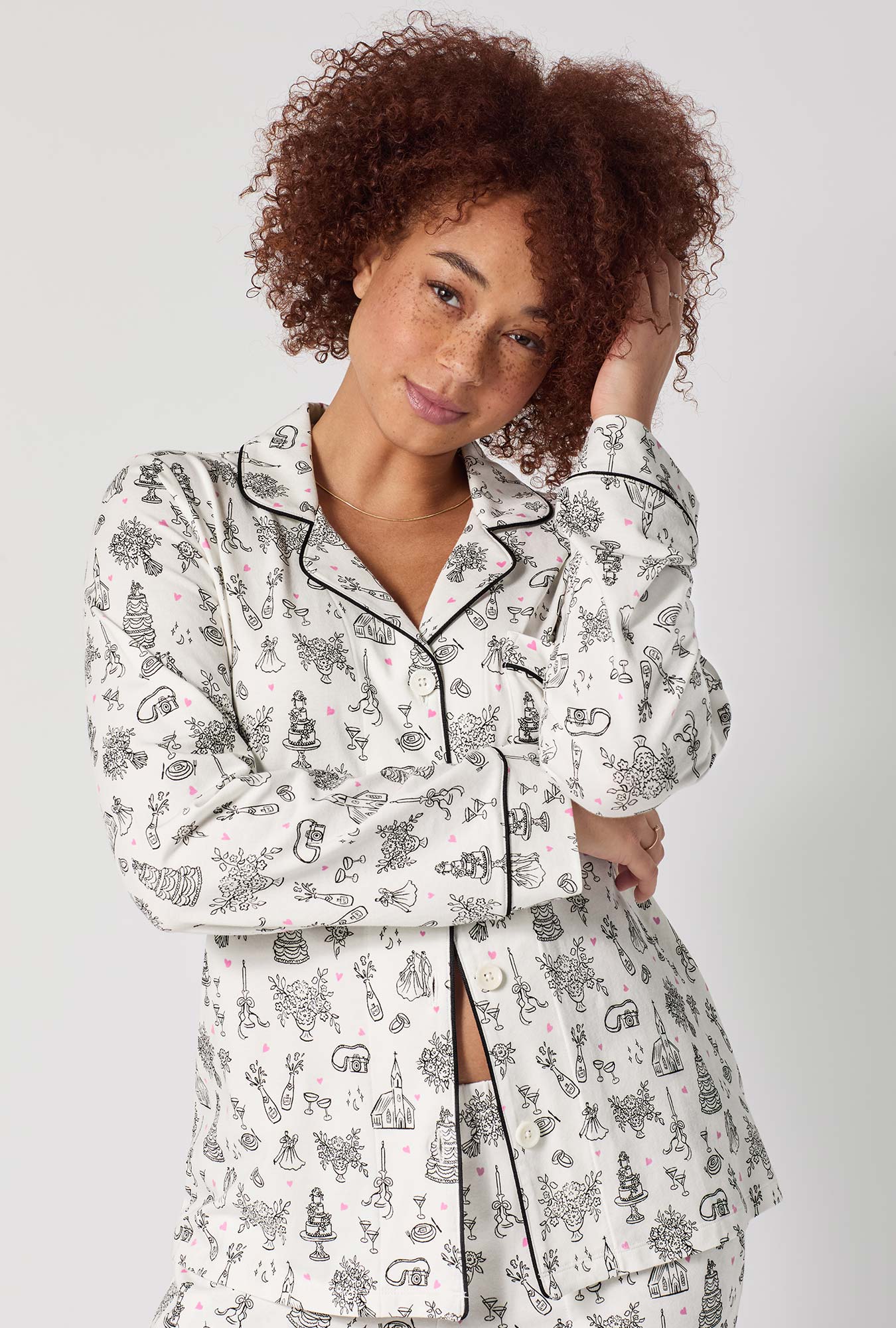 Tie The Knot Long Sleeve Classic Stretch Jersey Pj Set - Image 4