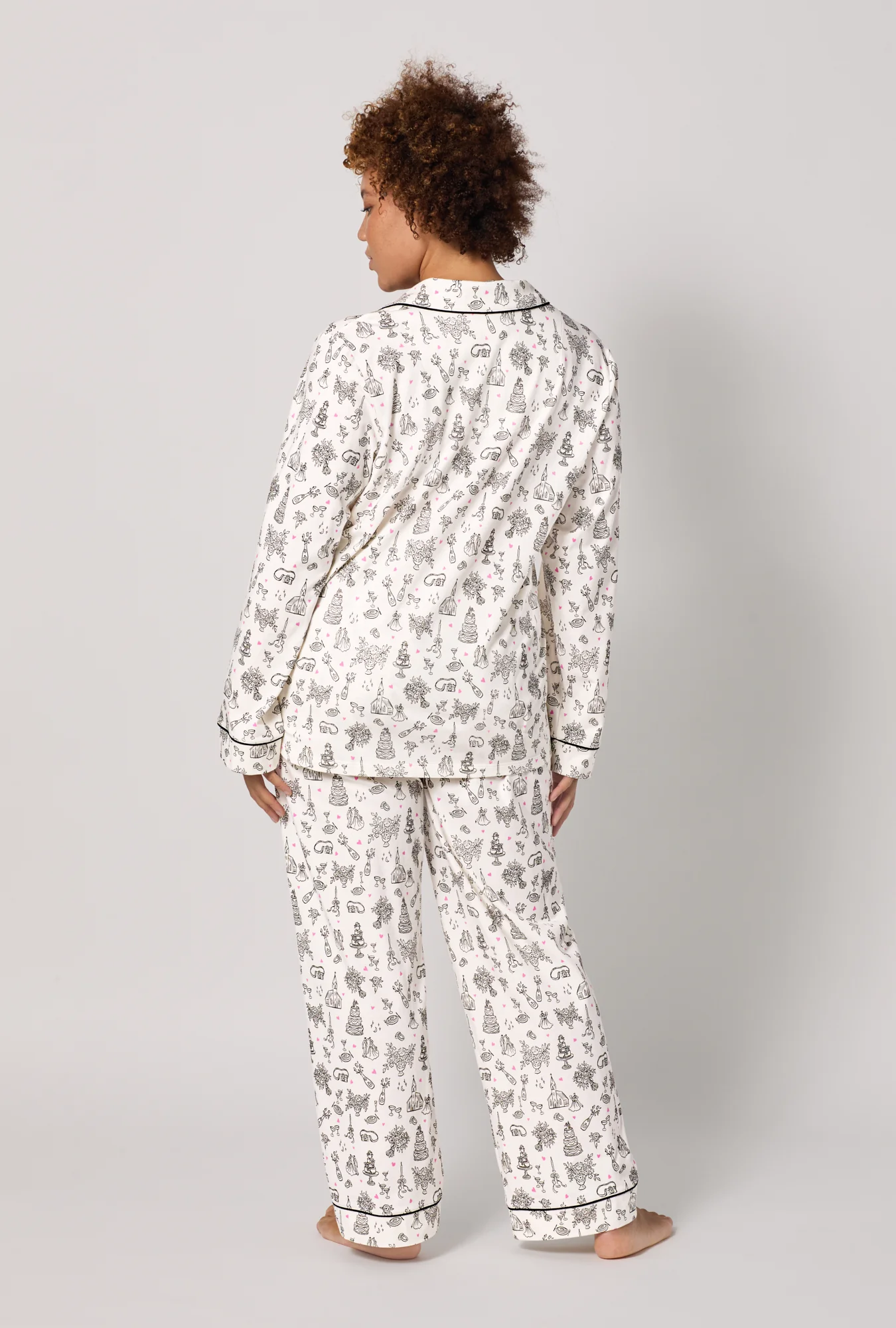 Tie The Knot Long Sleeve Classic Stretch Jersey Pj Set - Image 7