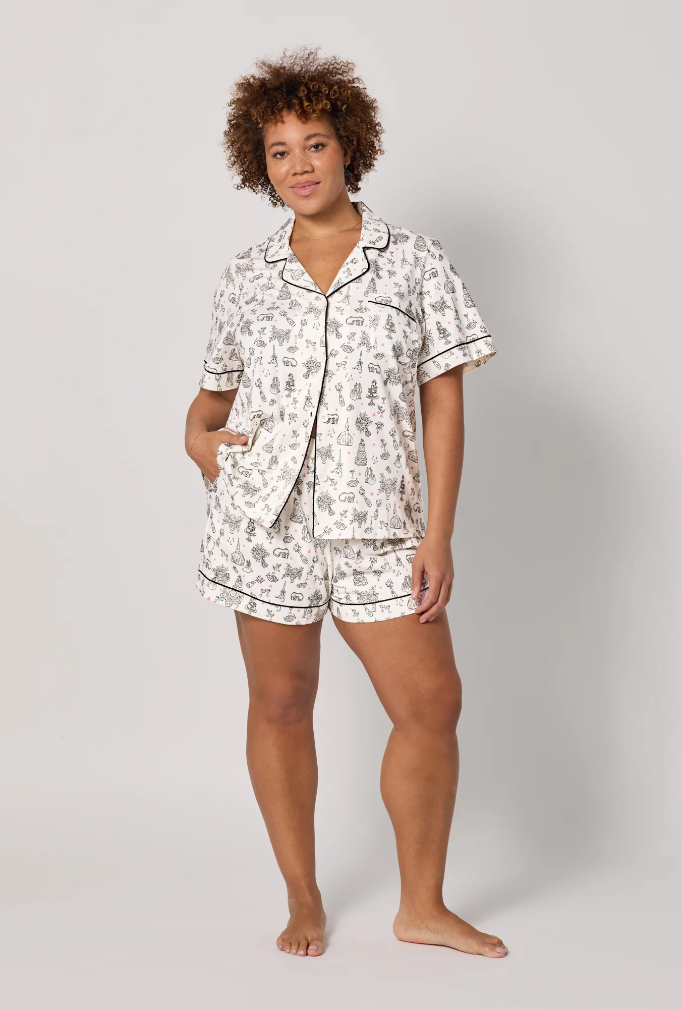 Tie The Knot Short Sleeve Classic Shorty Stretch Jersey Pj Set - Image 5
