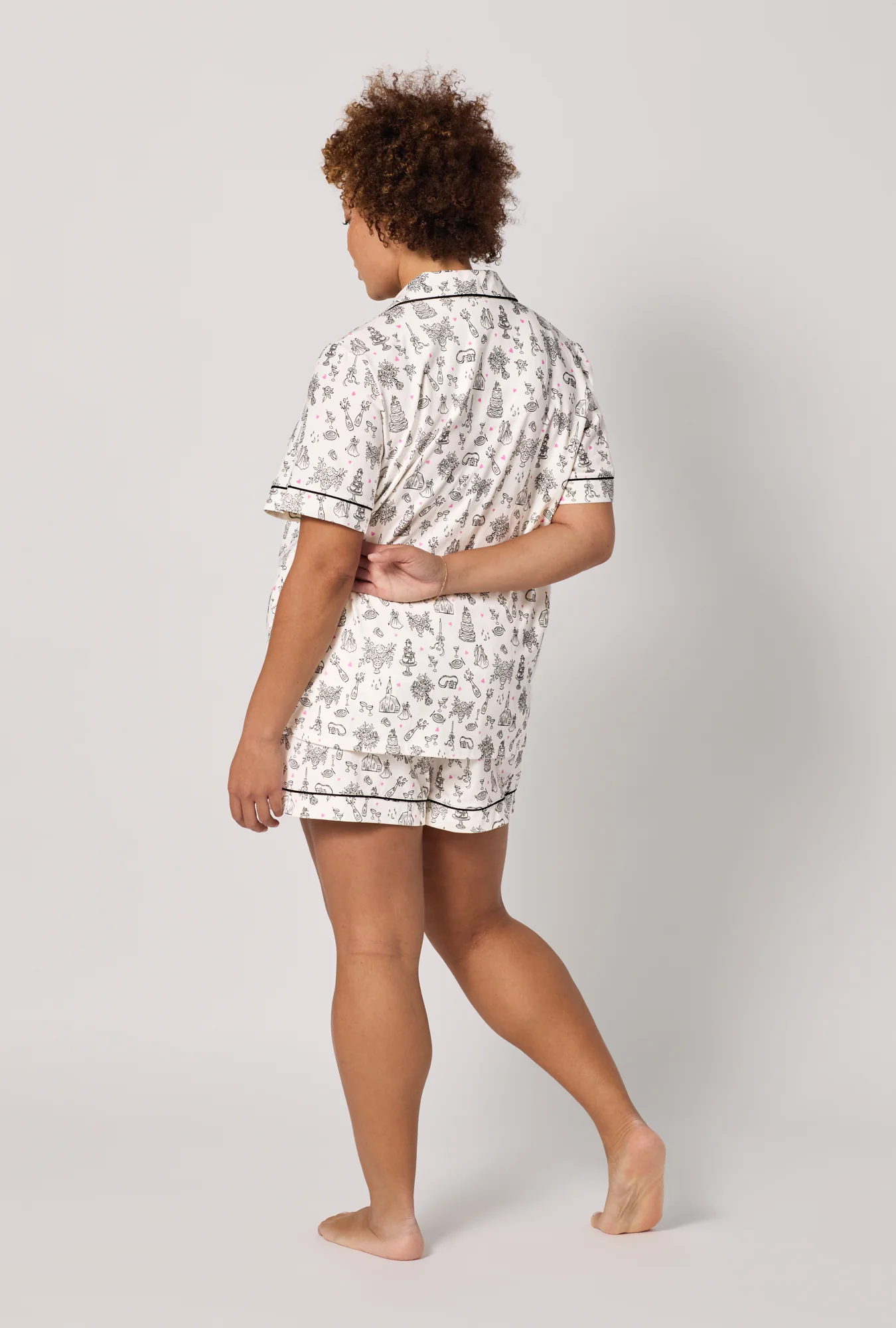 Tie The Knot Short Sleeve Classic Shorty Stretch Jersey Pj Set - Image 6
