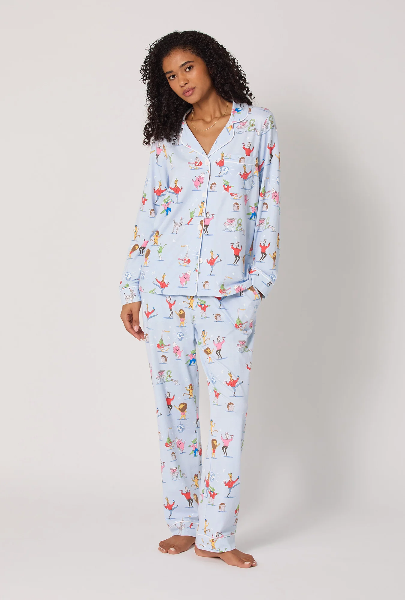 Till The Ball Drops Long Sleeve Classic Stretch Jersey Pj Set