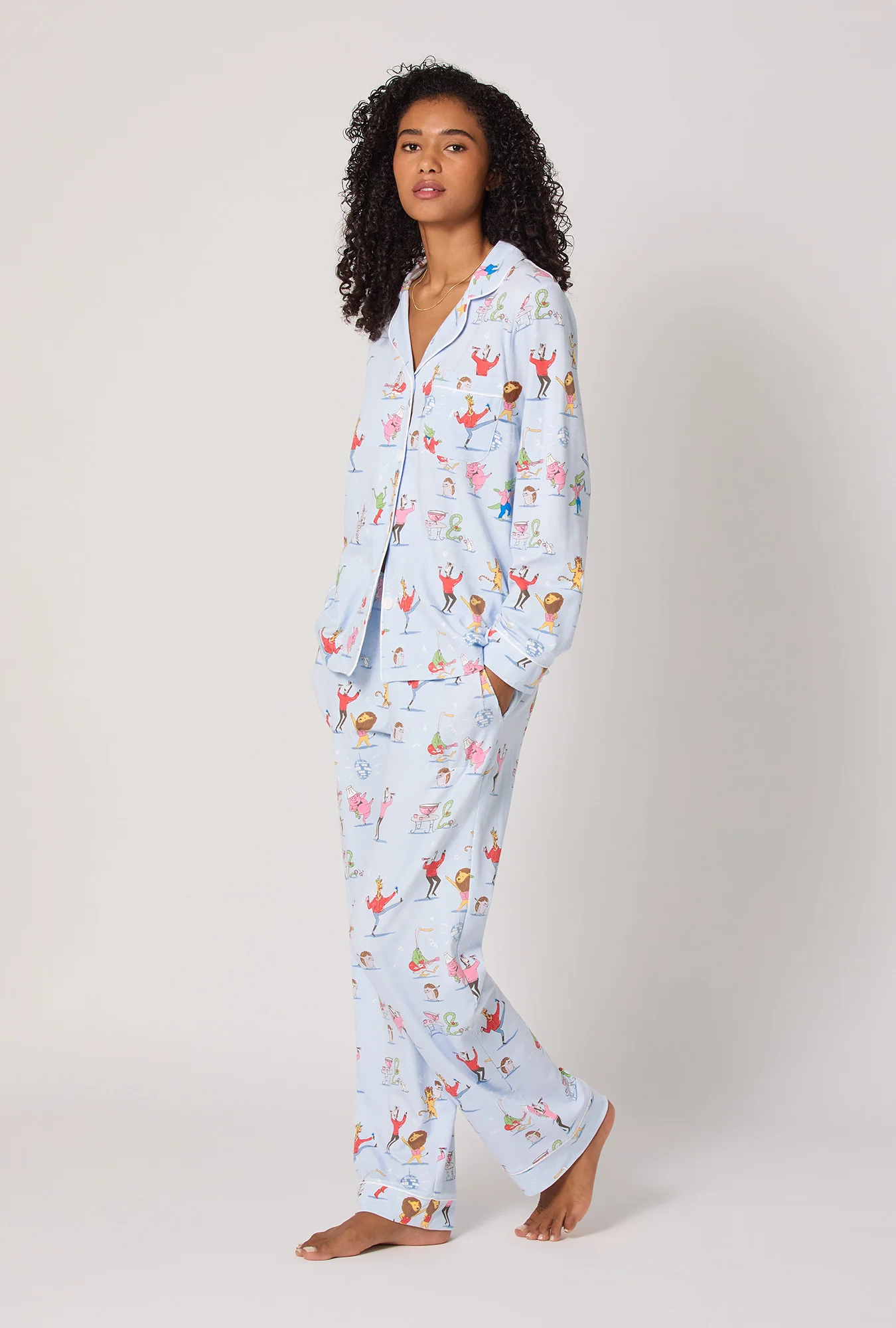Till The Ball Drops Long Sleeve Classic Stretch Jersey Pj Set - Image 2