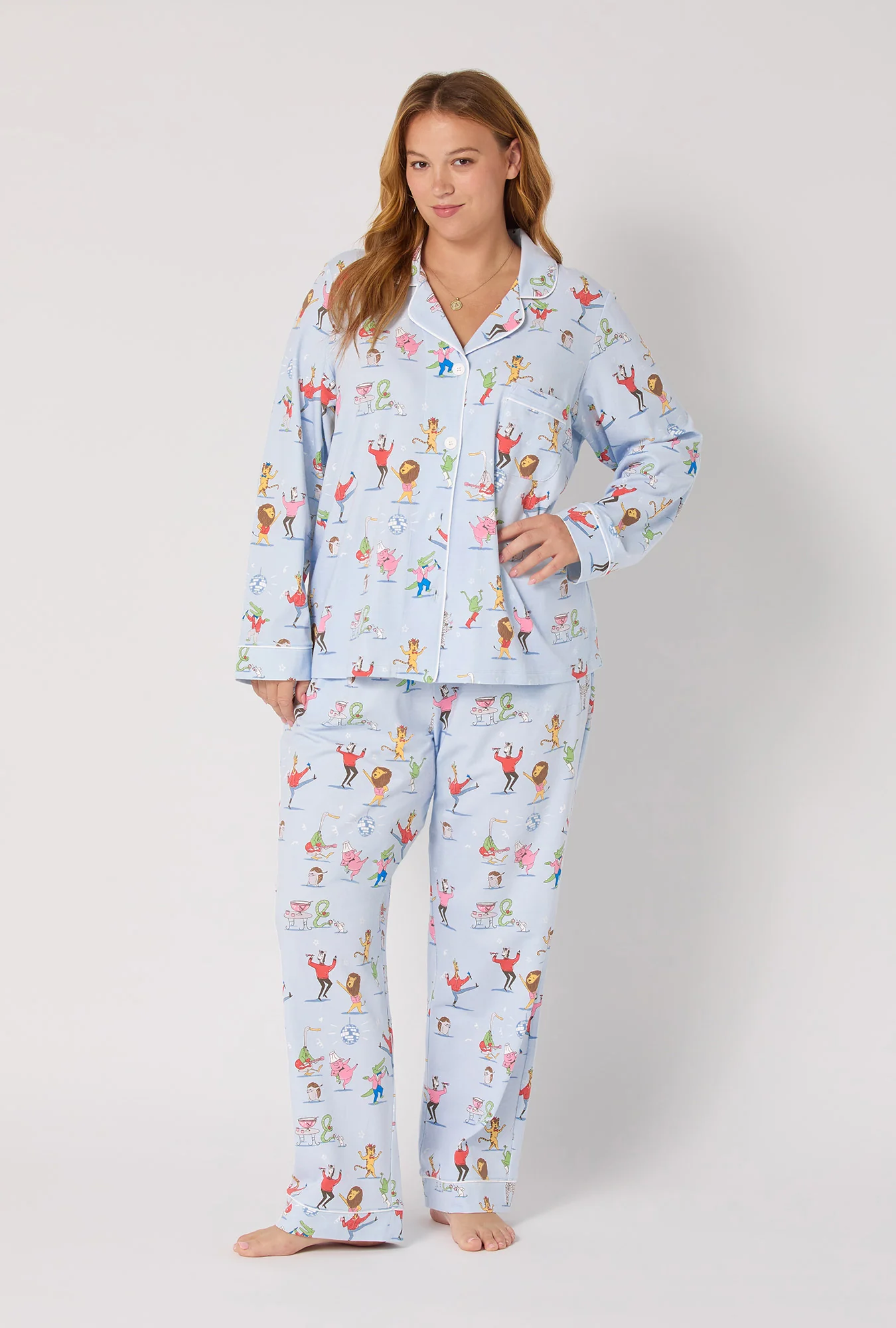 Till The Ball Drops Long Sleeve Classic Stretch Jersey Pj Set - Image 5