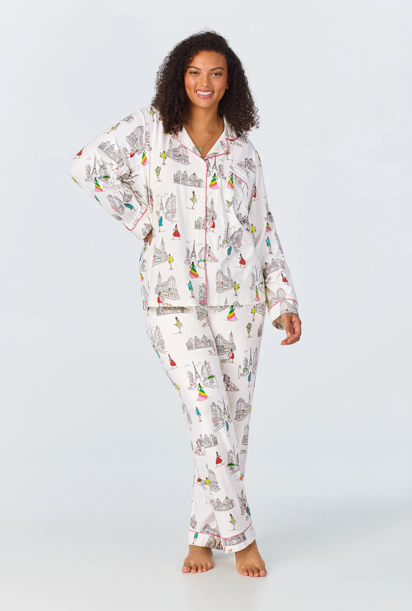 Bedhead x Bronwyn Newport Travel In Style Long Sleeve Classic Stretch Jersey PJ Set - Image 4