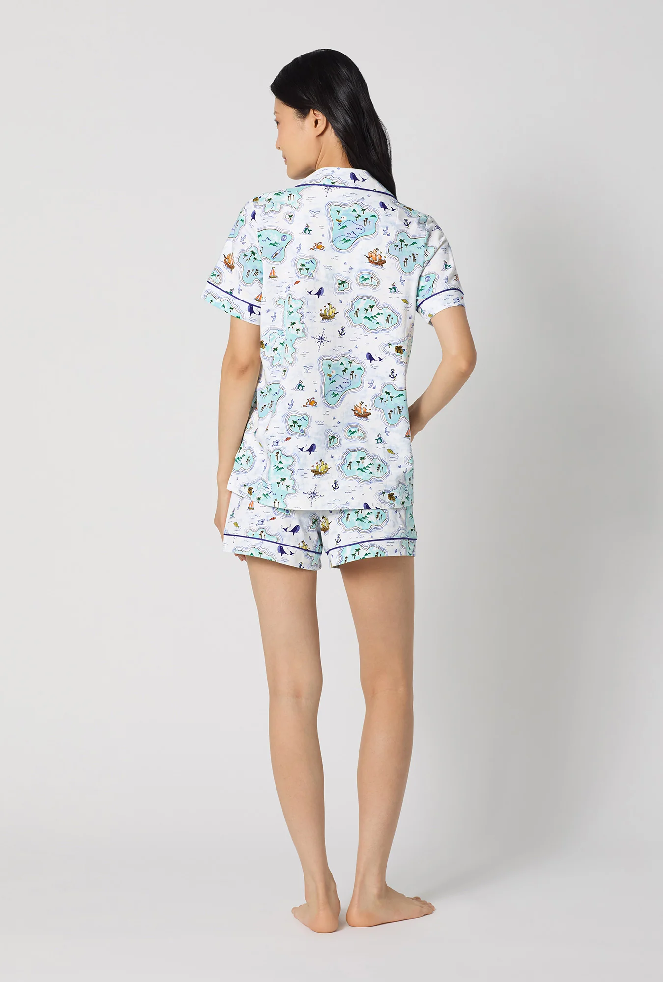 Treasure Hunt Short Sleeve Classic Shorty Stretch Jersey Pj Set - Image 4
