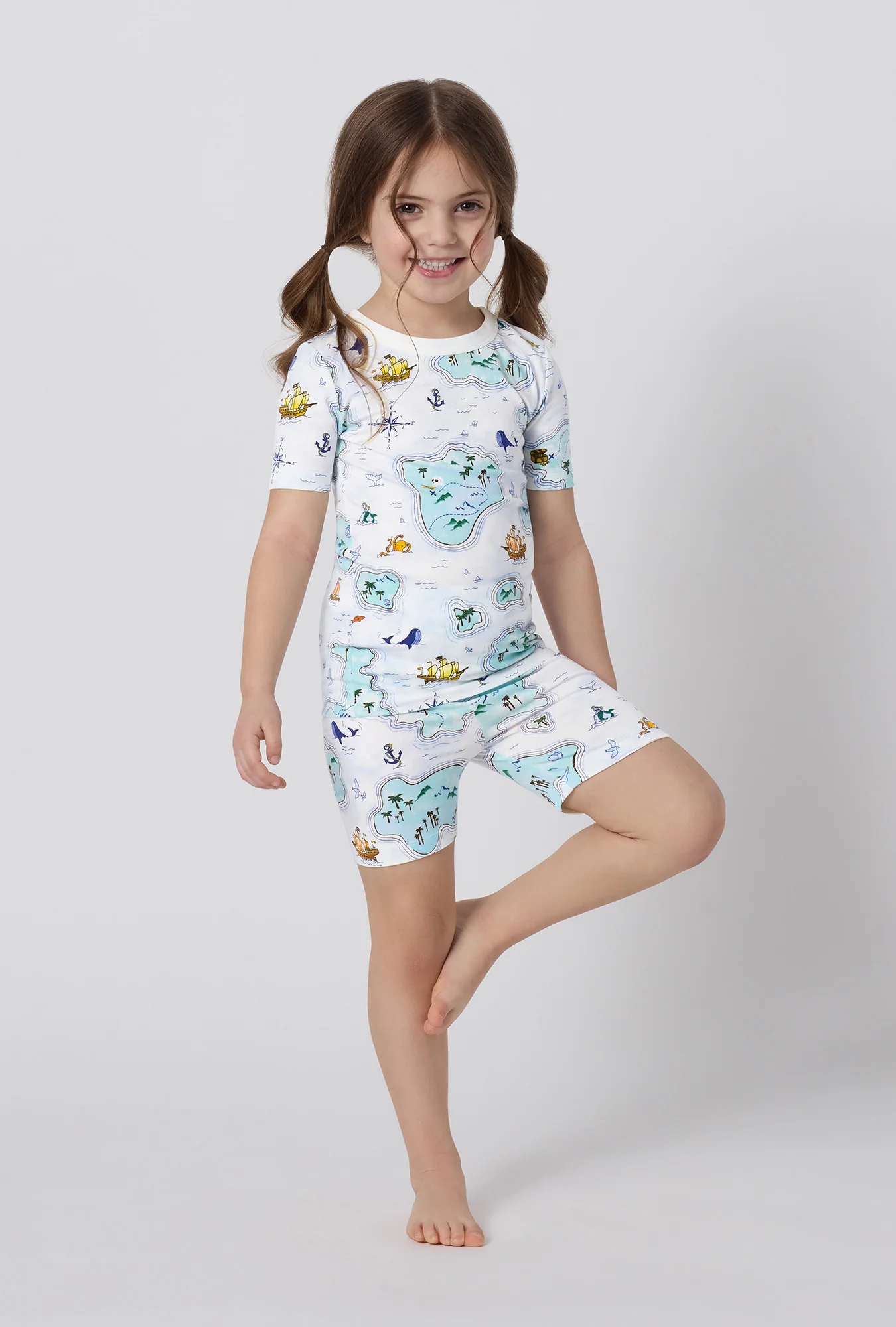Treasure Hunt Short Sleeve Stretch Jersey Kids Short Pj Set