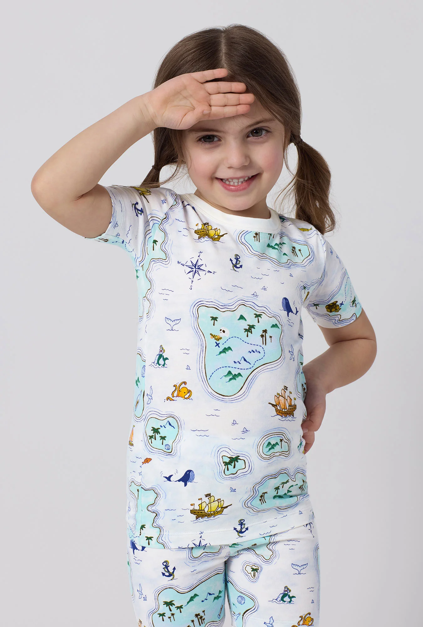 Treasure Hunt Short Sleeve Stretch Jersey Kids Short Pj Set - Image 2