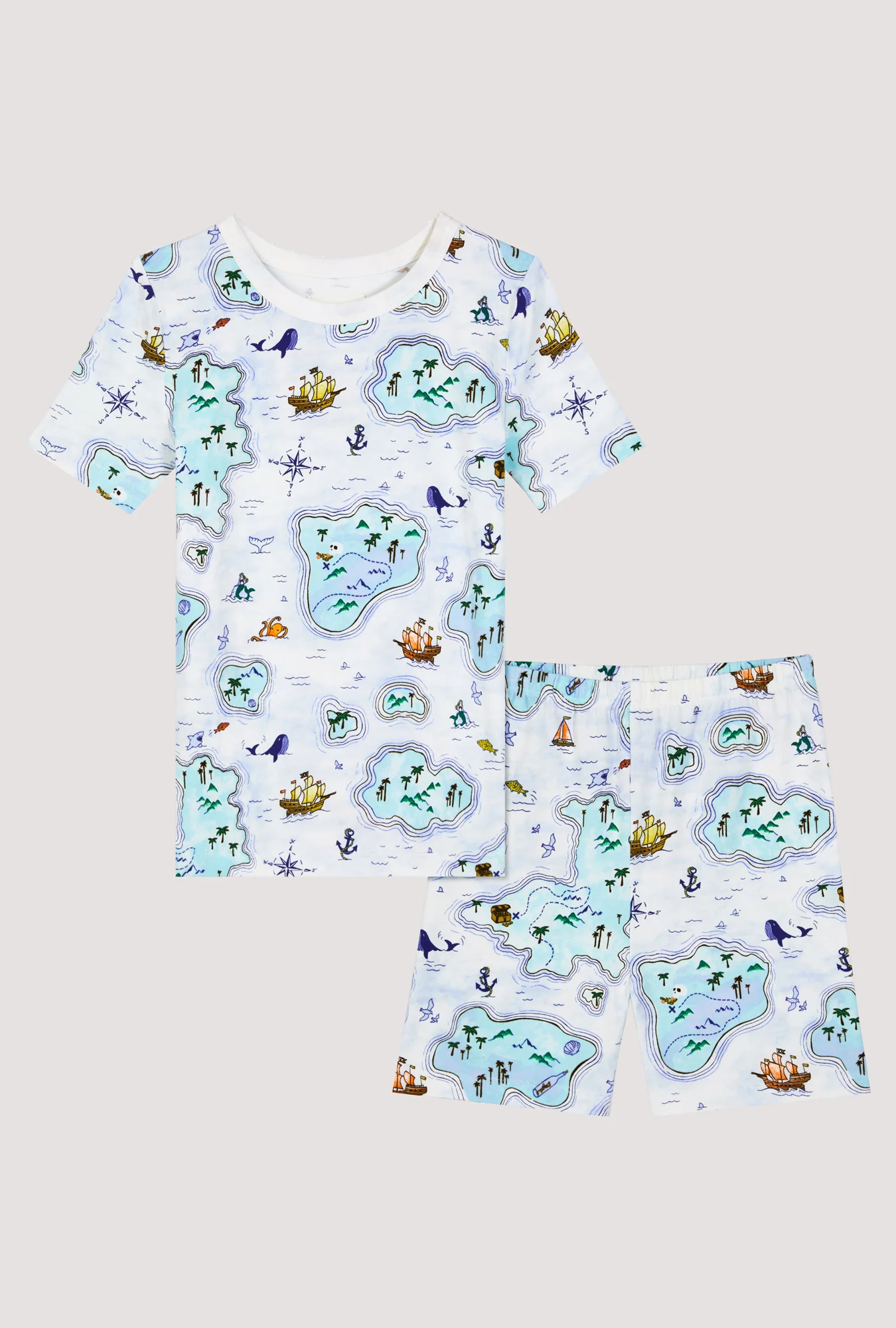Treasure Hunt Short Sleeve Stretch Jersey Kids Short Pj Set - Image 4