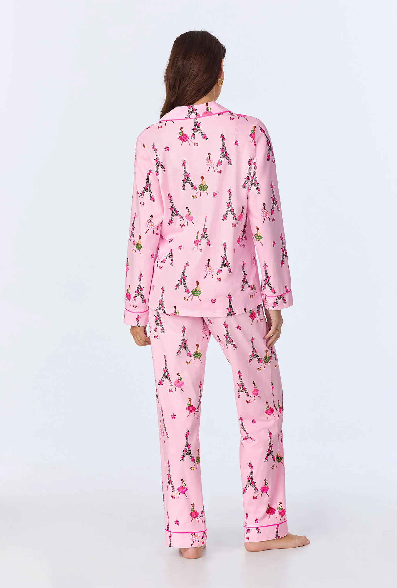 Tres Chic Long Sleeve Classic Stretch Jersey PJ Set - Image 3