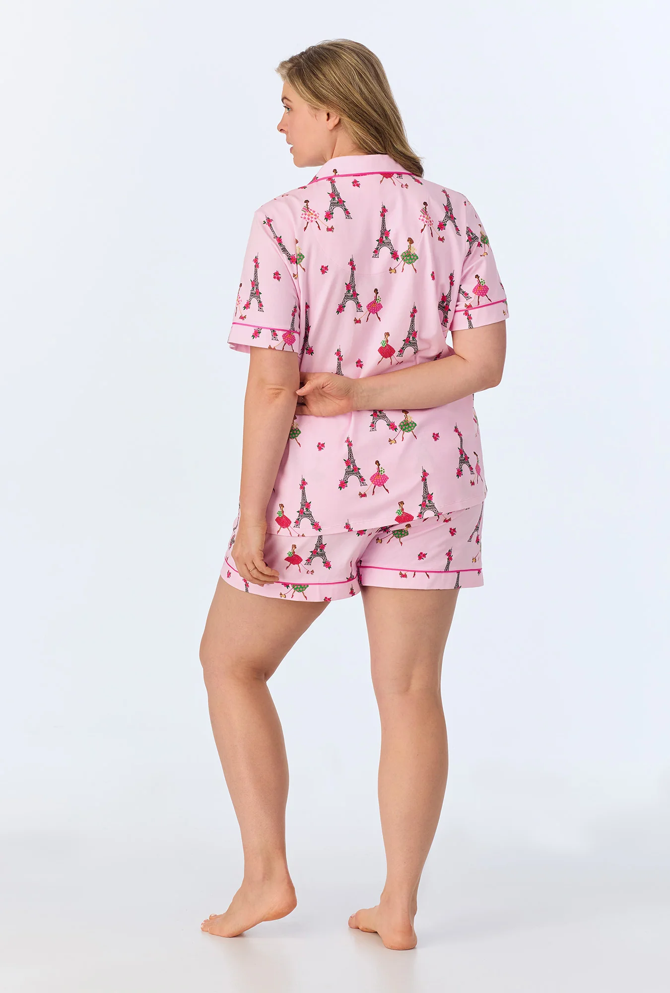 Tres Chic Short Sleeve Classic Shorty Stretch Jersey PJ Set - Image 6