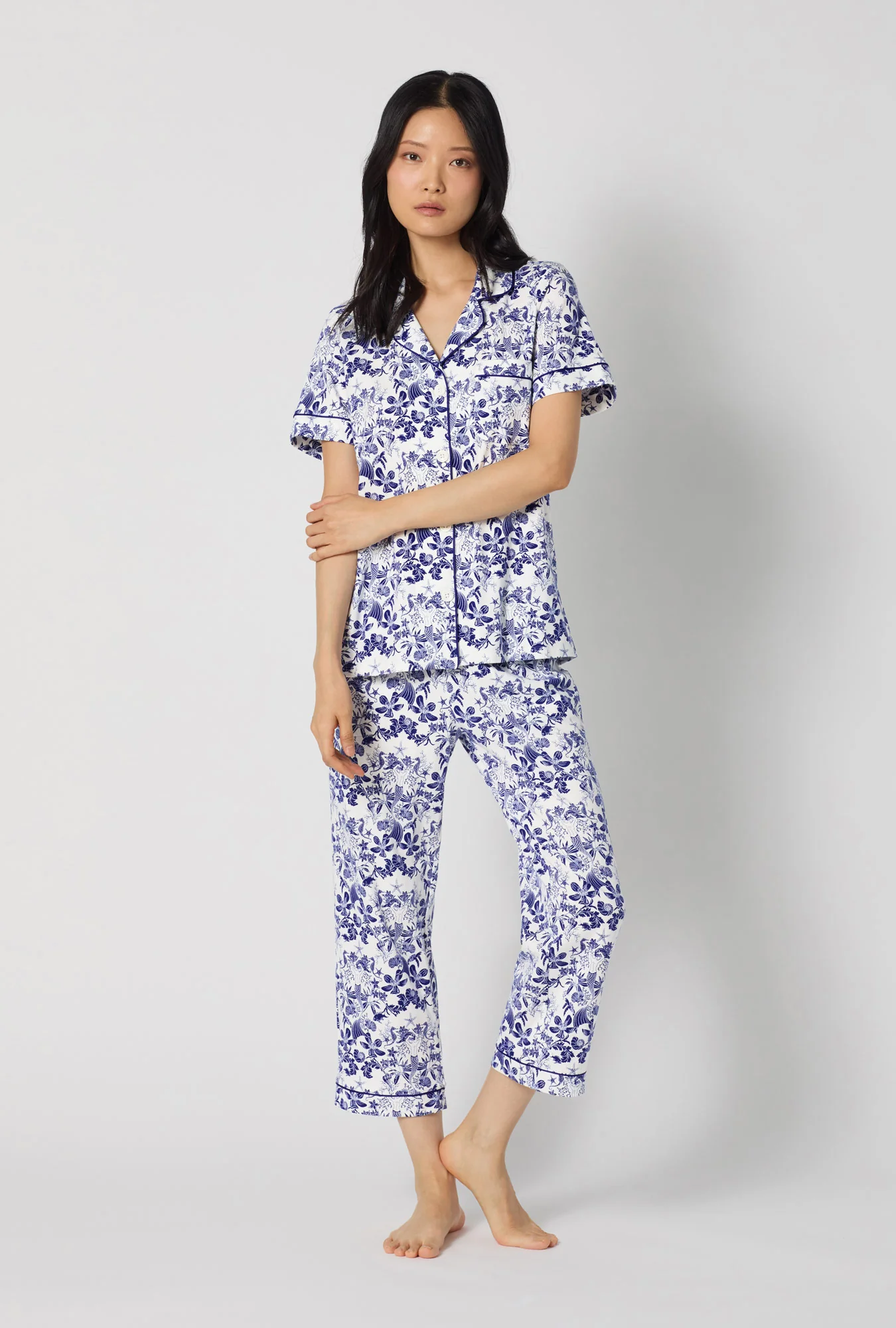 Under The Sea Short Sleeve Classic Stretch Jersey Cropped Pj Set
