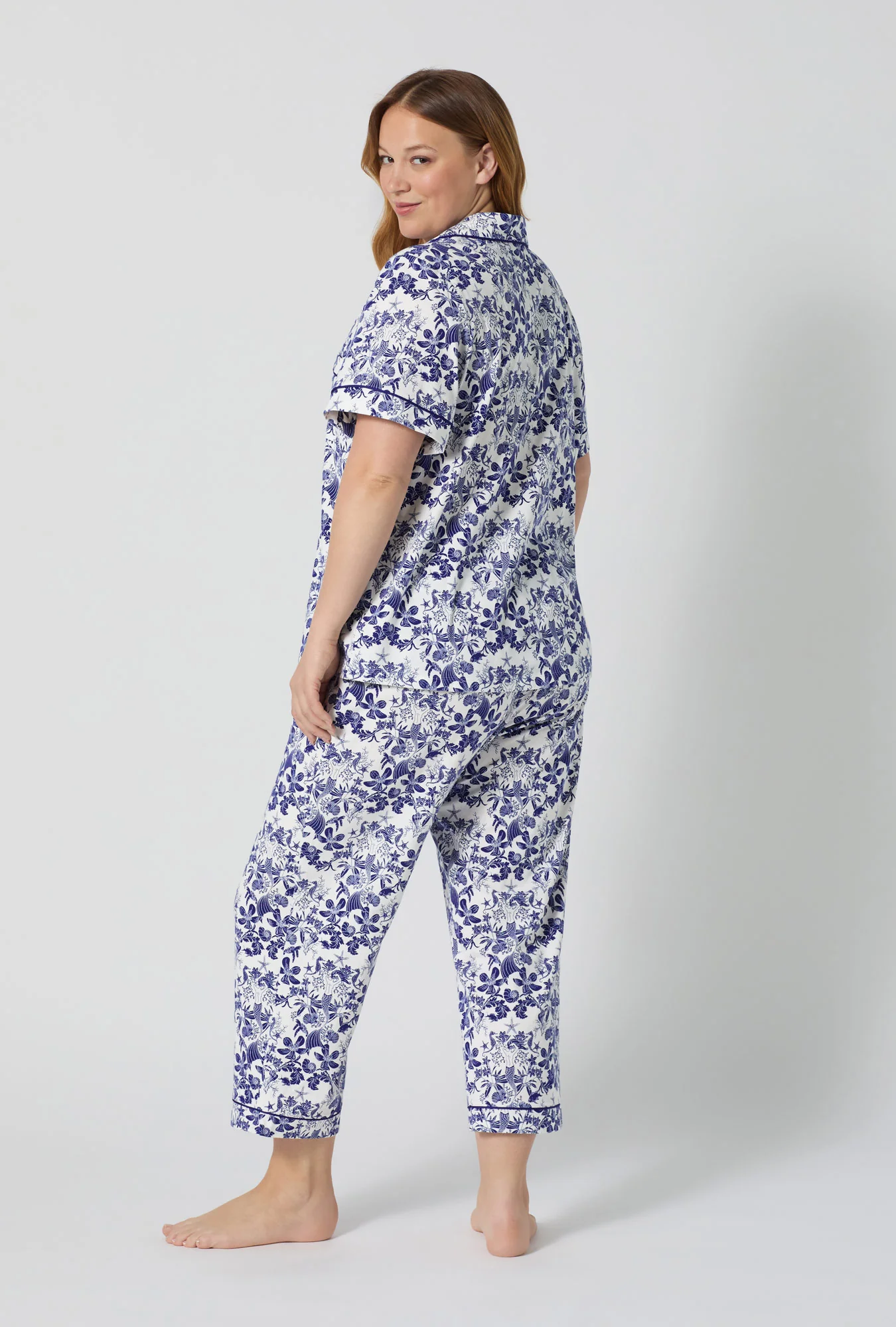 Under The Sea Short Sleeve Classic Stretch Jersey Cropped Pj Set - Image 7