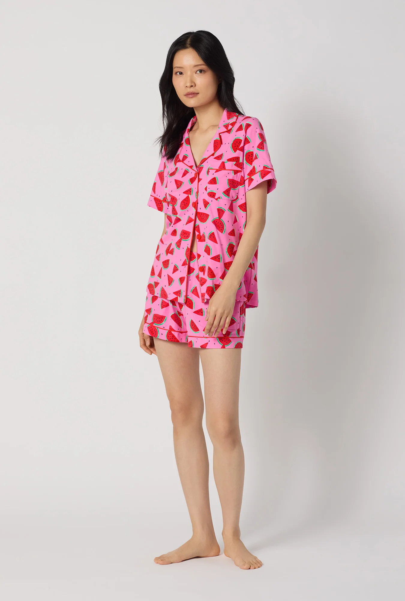 Watermelon Crush Short Sleeve Classic Shorty Stretch Jersey Pj Set - Image 2