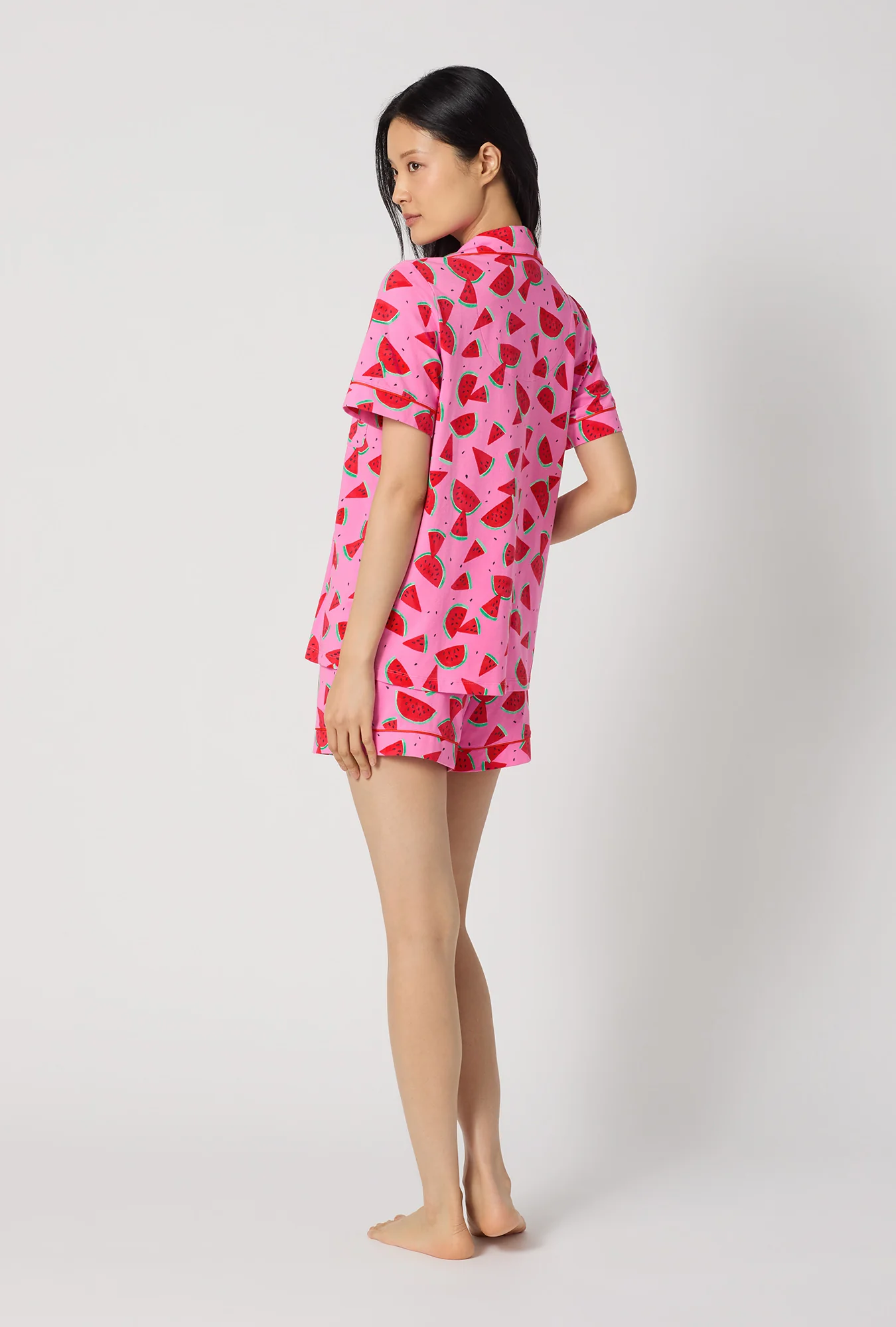 Watermelon Crush Short Sleeve Classic Shorty Stretch Jersey Pj Set - Image 3