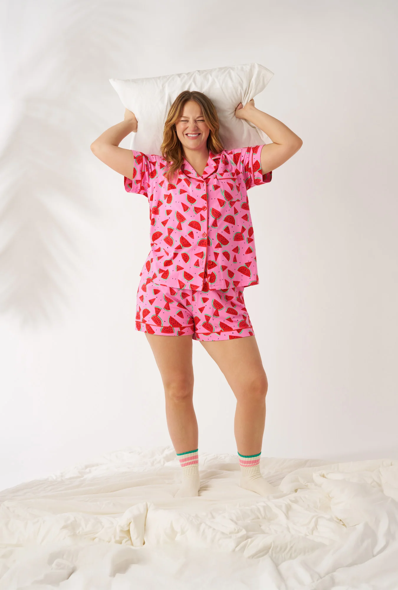 Watermelon Crush Short Sleeve Classic Shorty Stretch Jersey Pj Set - Image 6