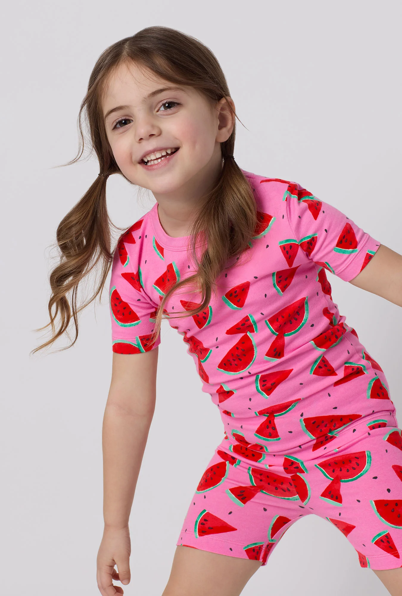 Watermelon Crush Short Sleeve Stretch Jersey Kids Short Pj Set - Image 2