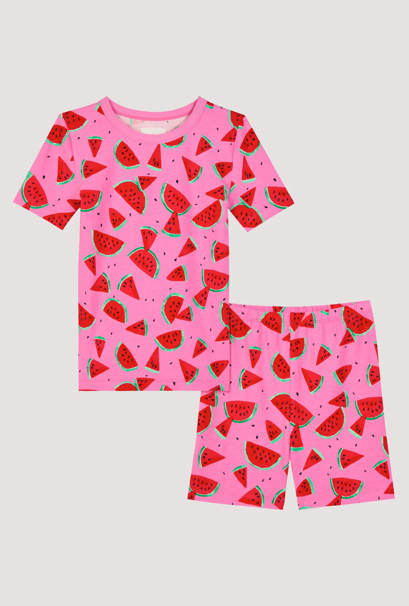 Watermelon Crush Short Sleeve Stretch Jersey Kids Short Pj Set - Image 4
