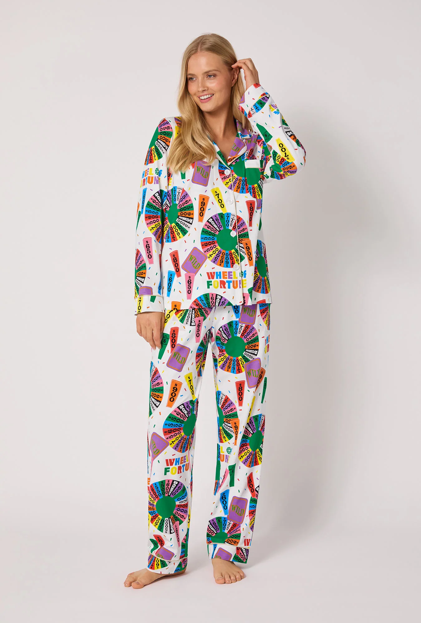 Wheel Of Fortune Long Sleeve Classic Stretch Jersey Pj Set - Image 2