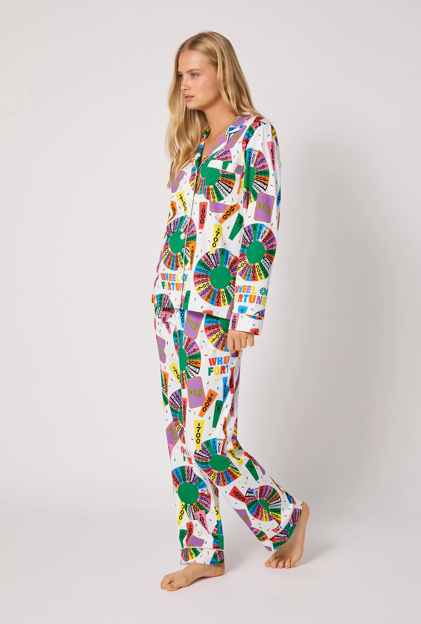 Wheel Of Fortune Long Sleeve Classic Stretch Jersey Pj Set - Image 3