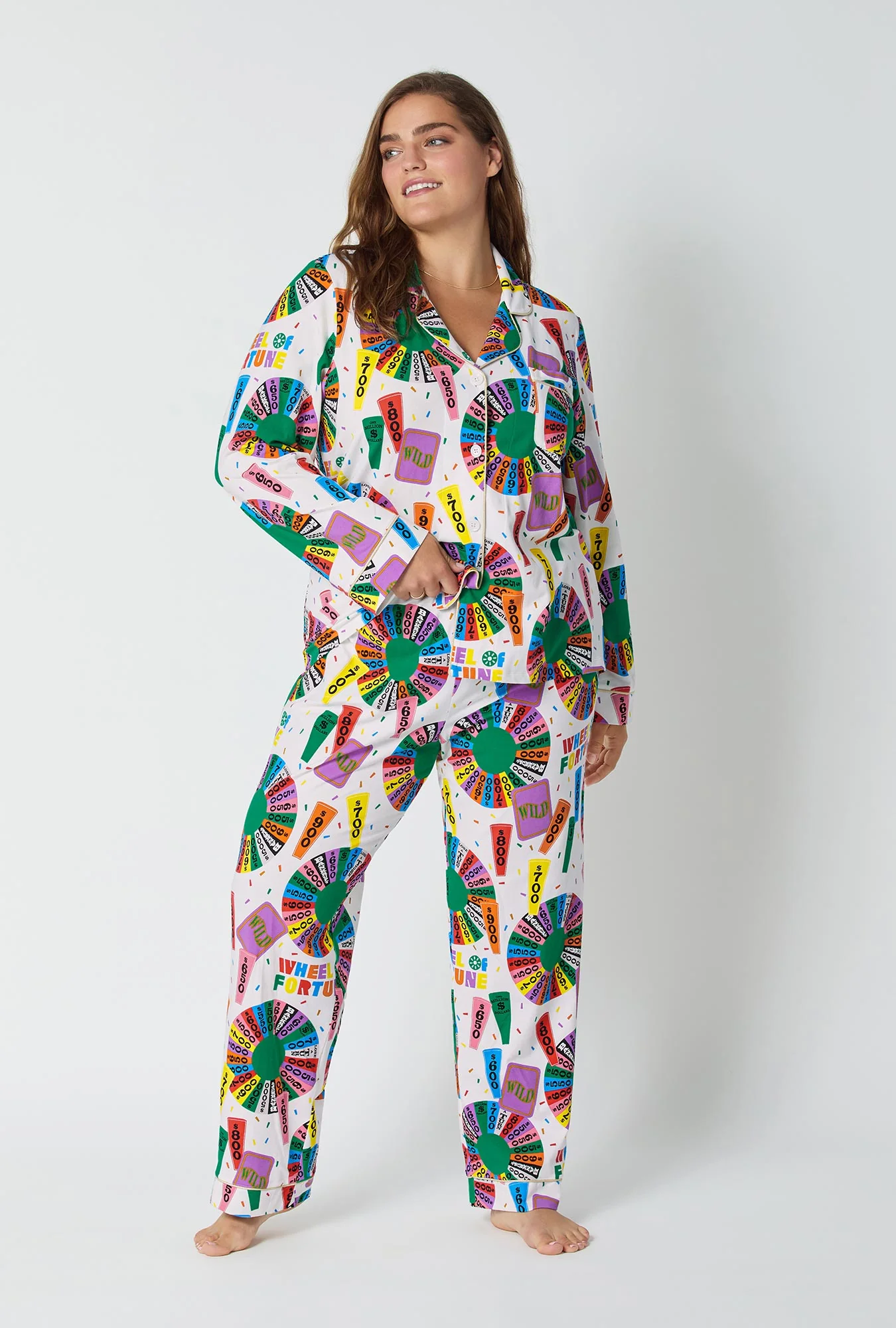 Wheel Of Fortune Long Sleeve Classic Stretch Jersey Pj Set - Image 5